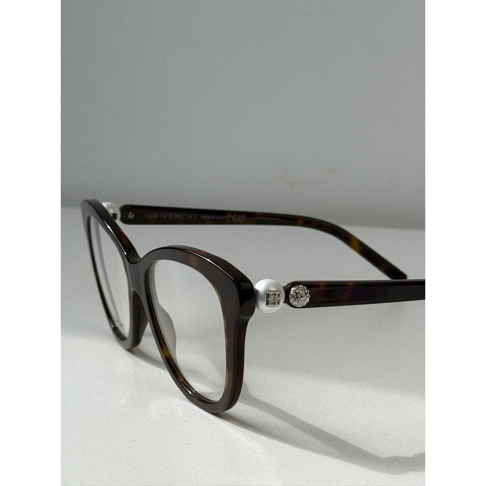 Givenchy NEW Givenchy GV50089I Cat Eye Pearl Brown Crystal Frames Size ONE SIZE - 8 Thumbnail