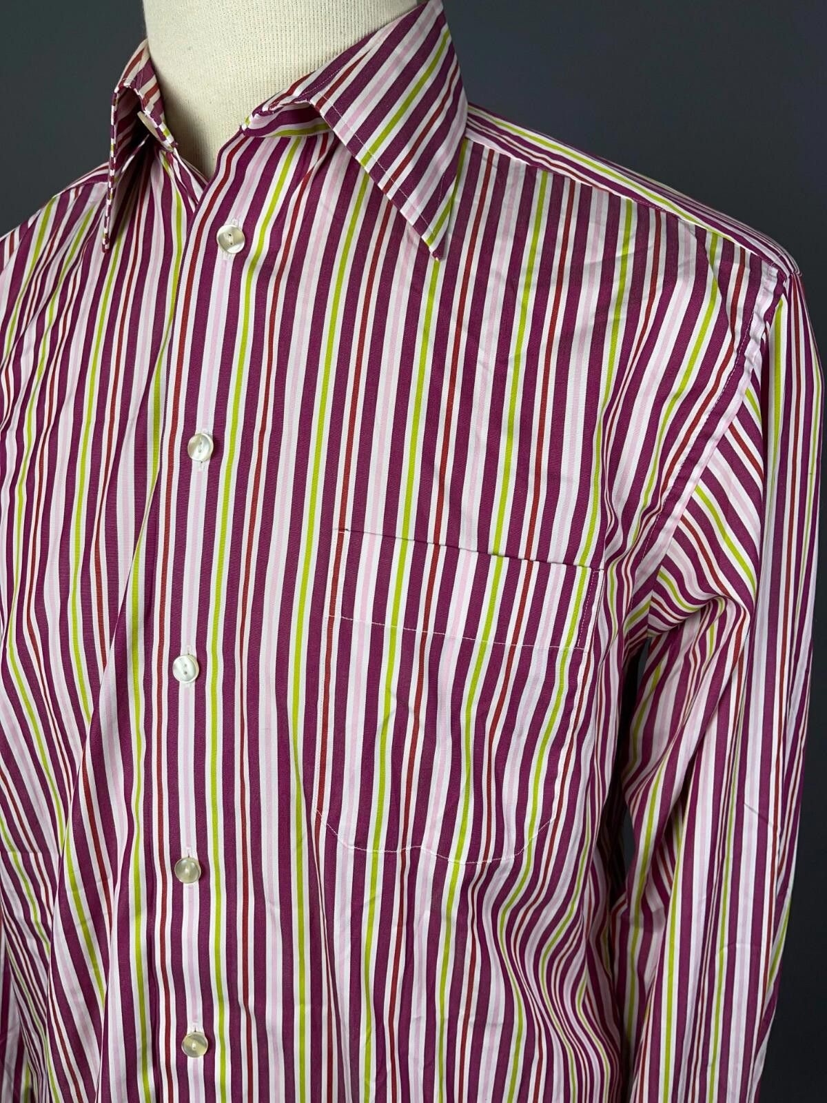 Eton Eton Ganghester Coloured Stripe Shirt Size 16 / 41 / L Size US M / EU 48-50 / 2 - 4 Thumbnail
