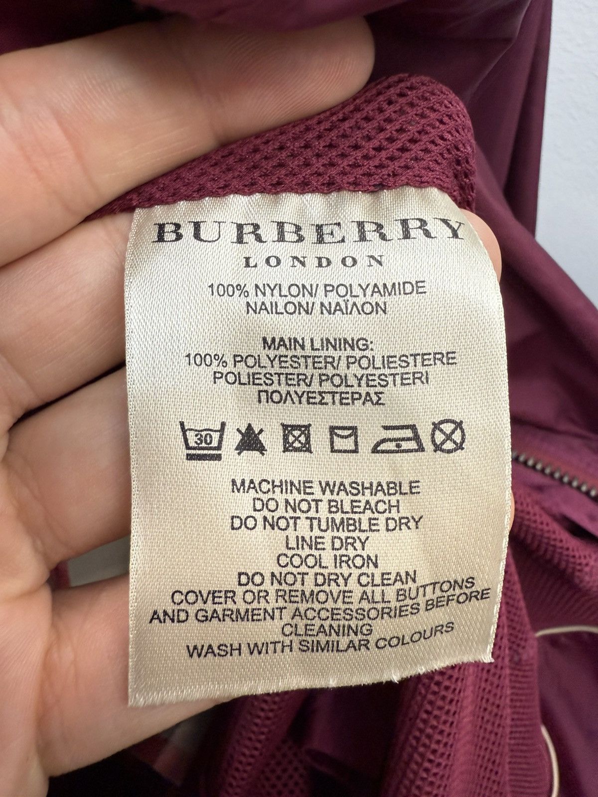 Burberry × Designer Burberry Navy Red Nylon Zip Hooded Coat Jacket Size M / US 6-8 / IT 42-44 - 9 Thumbnail