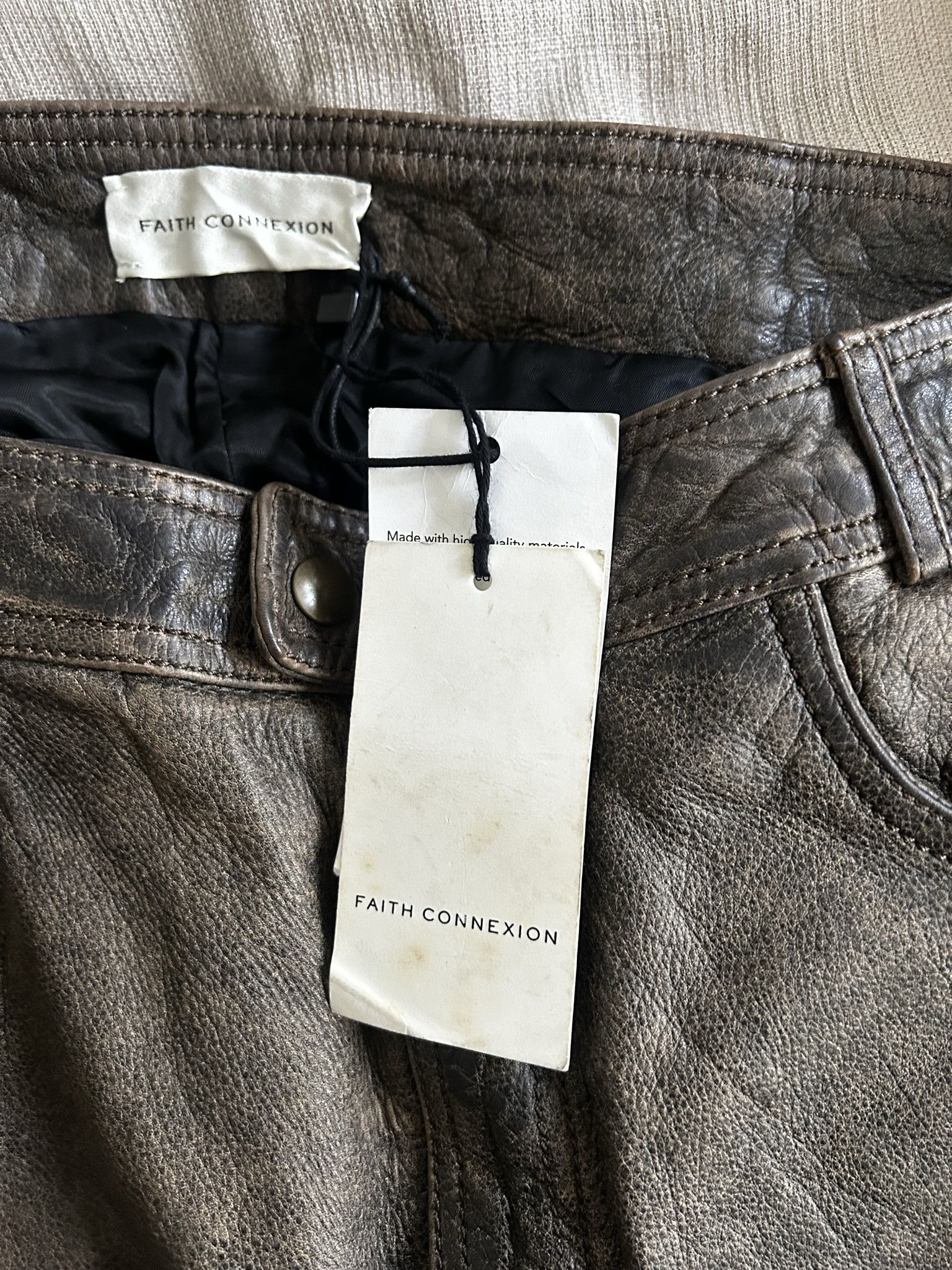 Faith Connexion Faith Connexion Leather laced pants Size US 34 / EU 50 - 9 Thumbnail