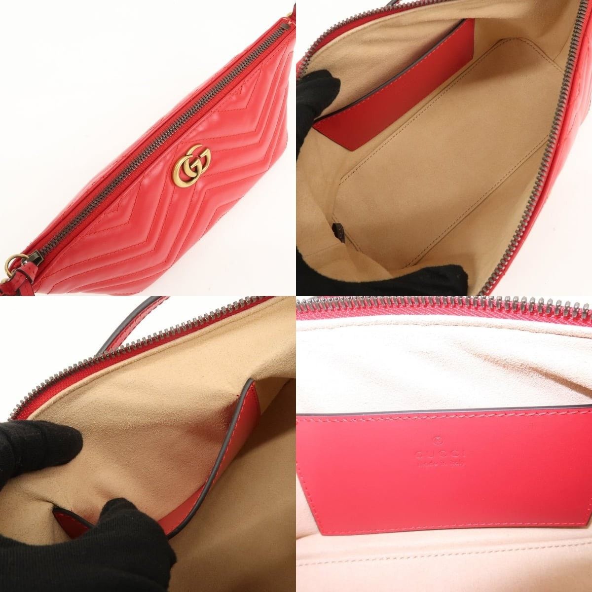 Gucci Gucci GG Marmont Matelasse Leather Shoulder Bag Red Size ONE SIZE - 7 Thumbnail