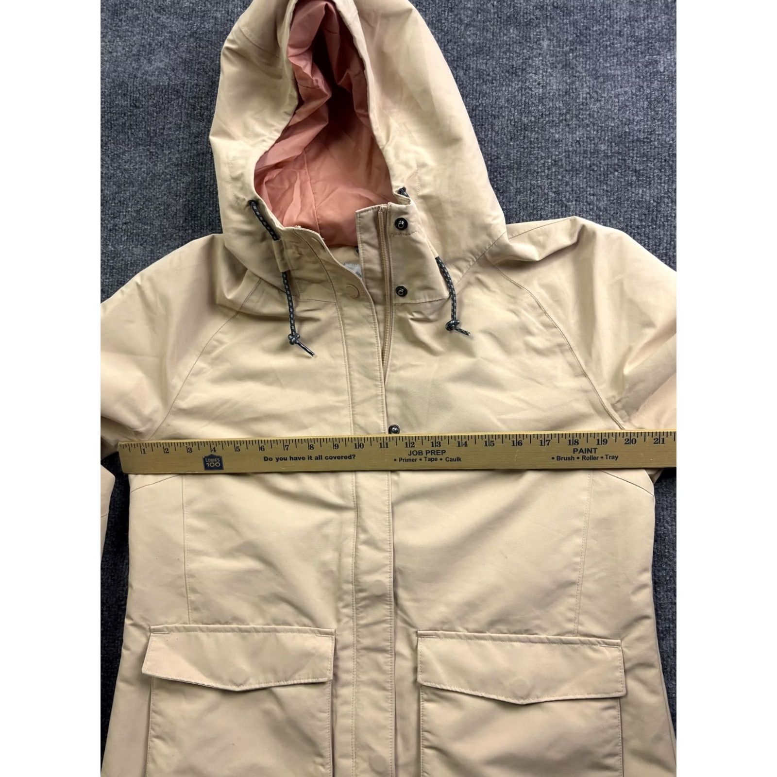 Vintage Columbia Jacket Womens M Beige Omni-Tech Hooded Waterproof Pockets Regular Zip Size M / US 6-8 / IT 42-44 - 5 Thumbnail