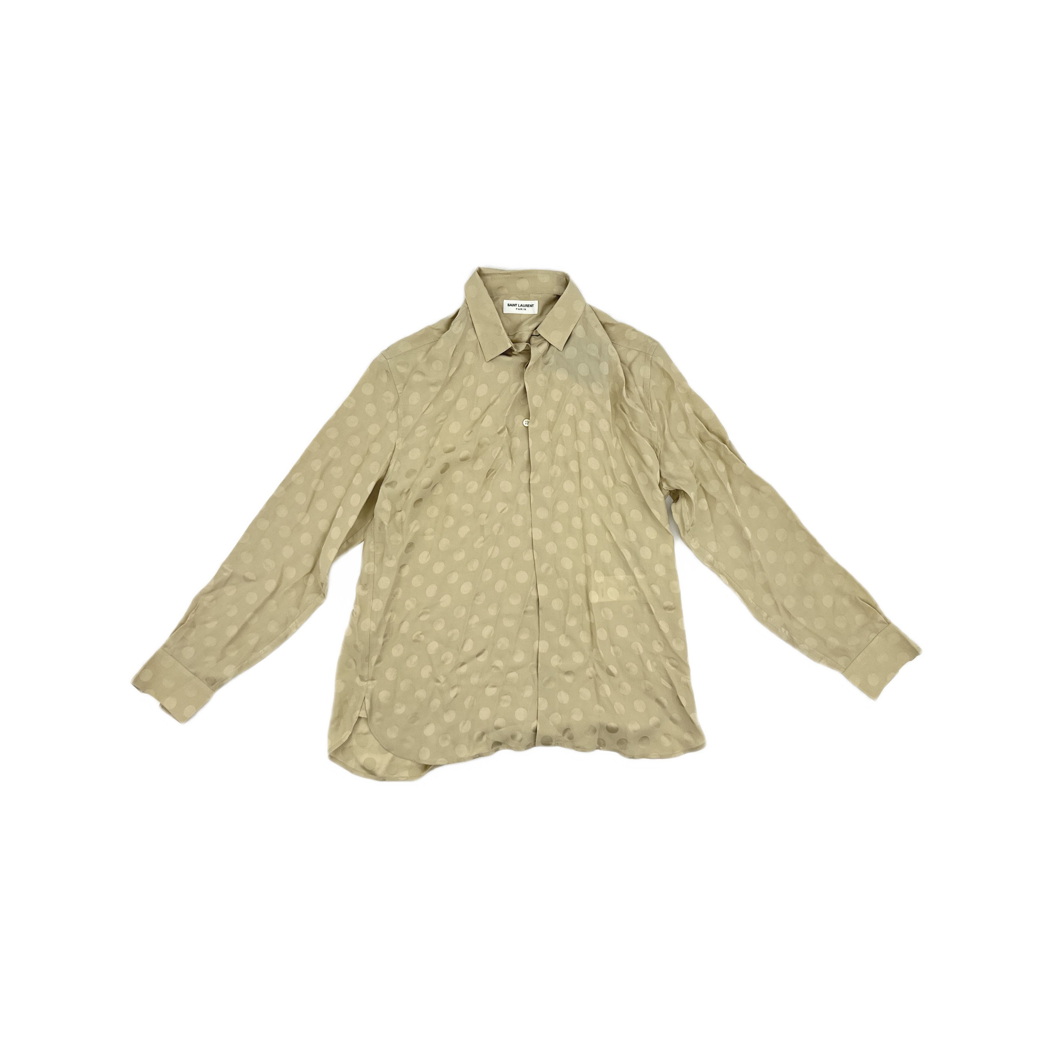 Saint Laurent Paris Saint Laurent Polka Dot Silk Button Up Shirt Size M Size US XXS / EU 40 - 1 Thumbnail