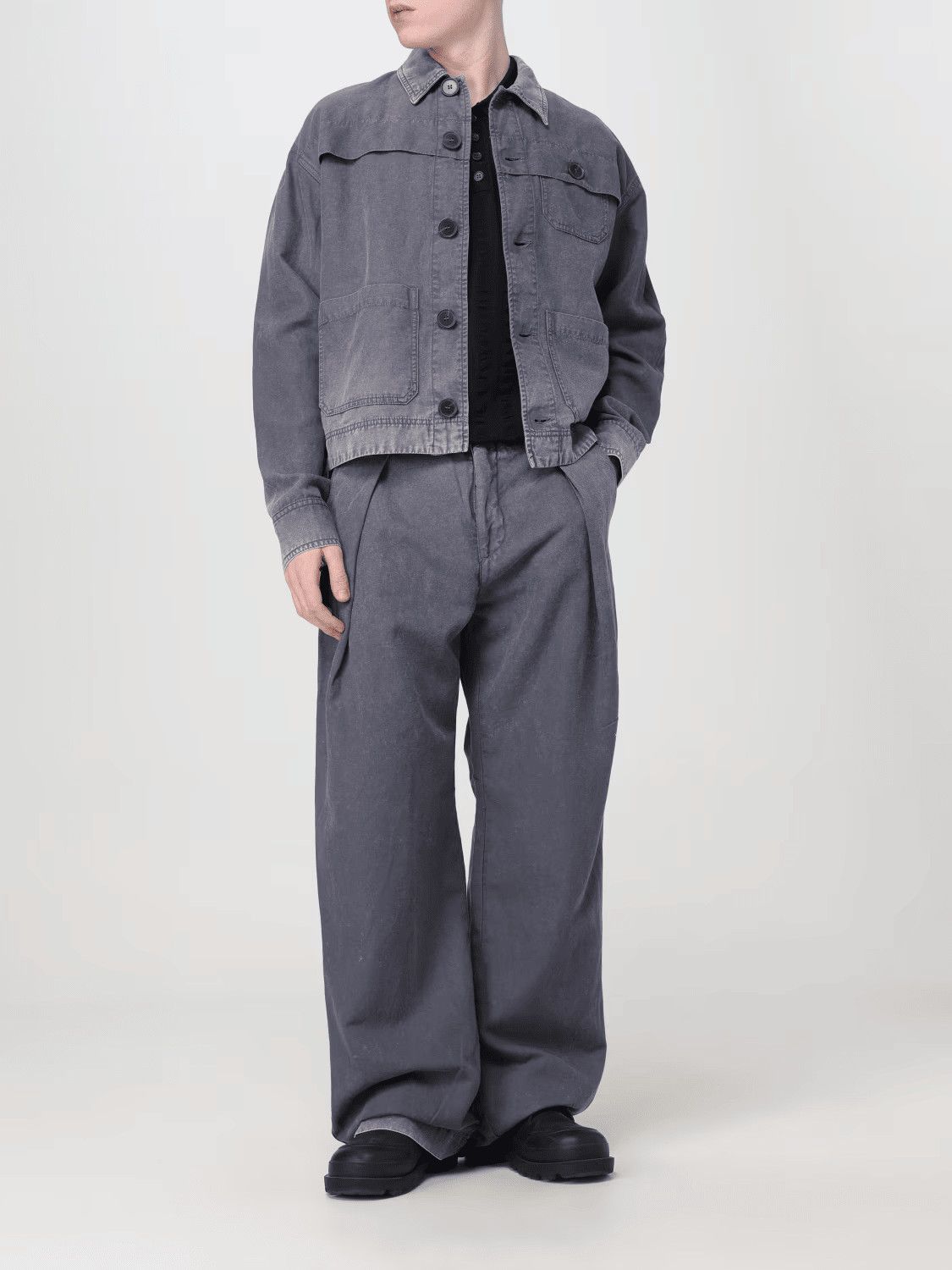 Pre-owned Acne Studios X Our Legacy Nwot 48/m - Linen/cotton Pleated Chino - Made In Italy In Faded Blue