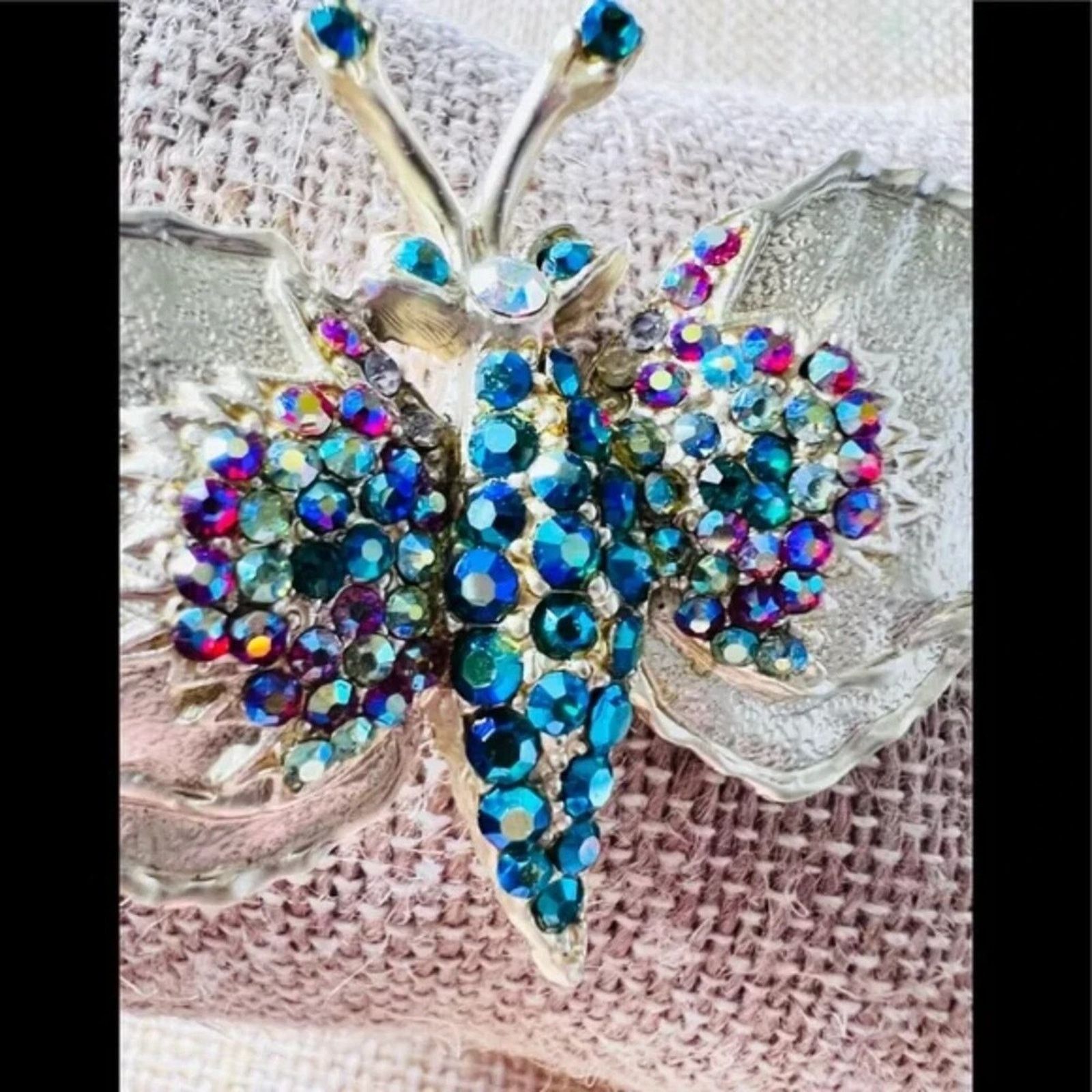 Other Dodds Vintage Rhinestones Brooch /Pin 2” Butterfly Size ONE SIZE - 1 Thumbnail