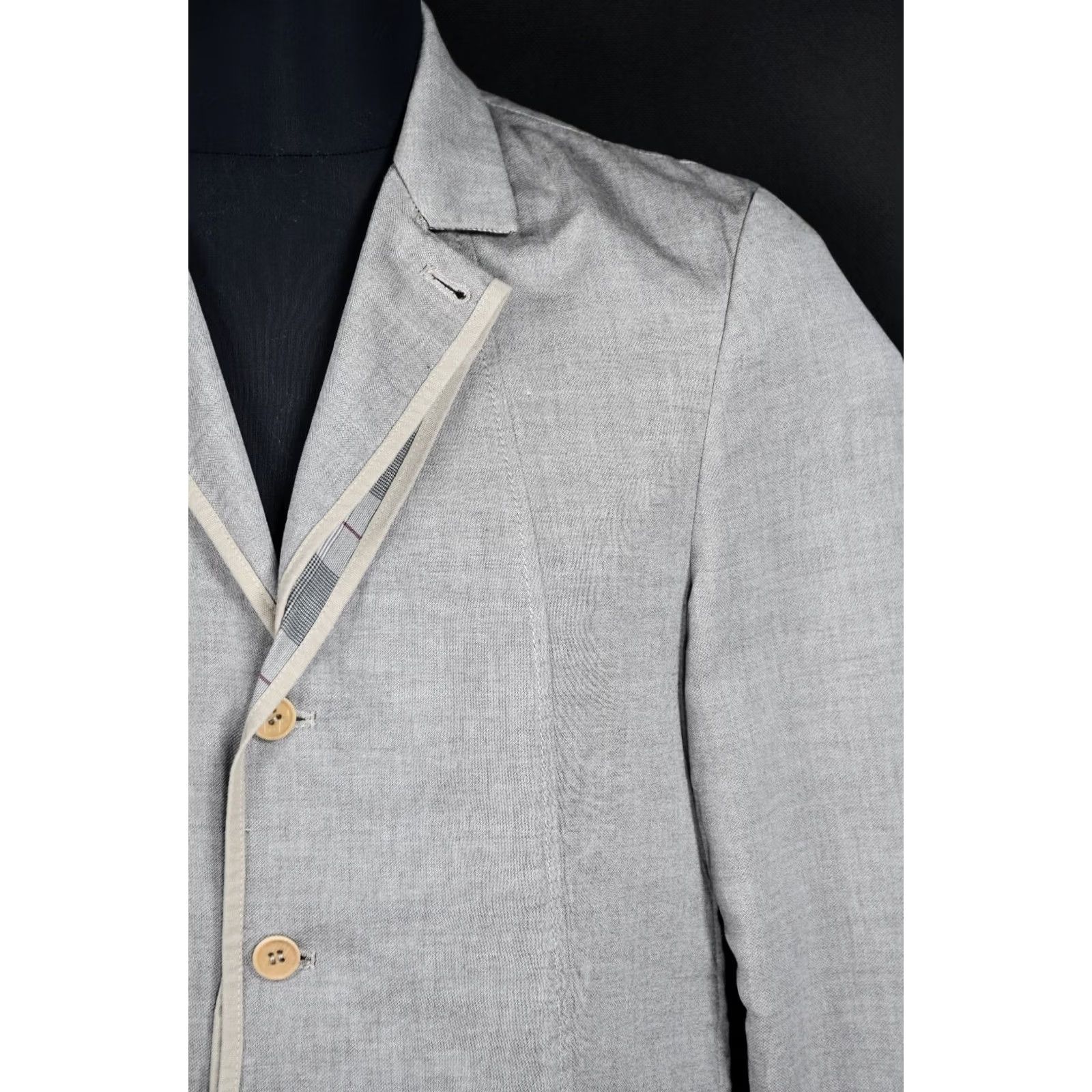 Vintage VINTAGE Marithe Francois Girbaud Blazer Jacket Men 50 Gray Cotton Solid Button Blazer 50 Mens Modern Fit 50s 60s 70s Size 50R - 5 Thumbnail