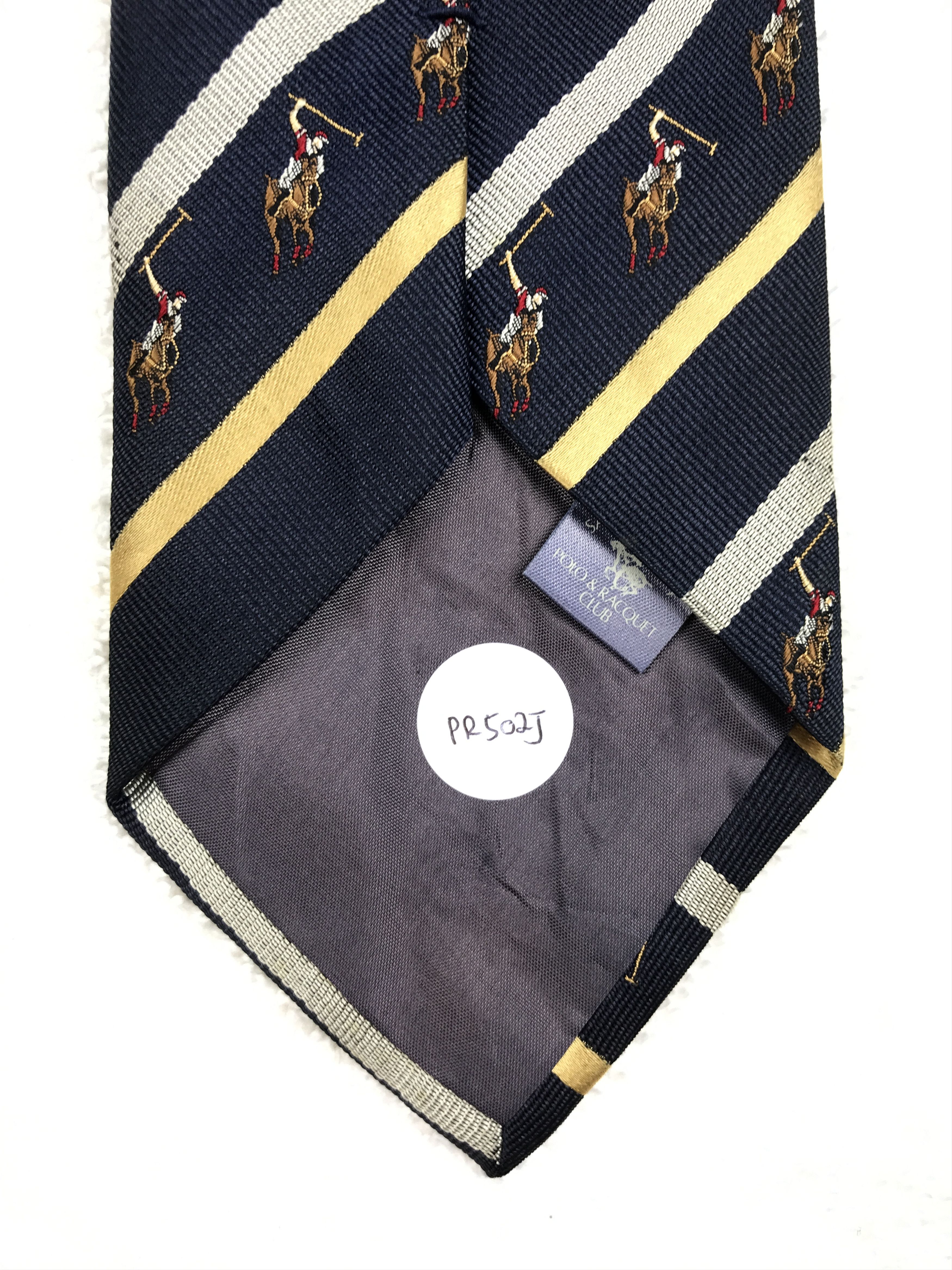 Designer × Polo Ralph Lauren × Vintage Vintage Polo & Racquet Silk Necktie Size ONE SIZE - 9 Thumbnail