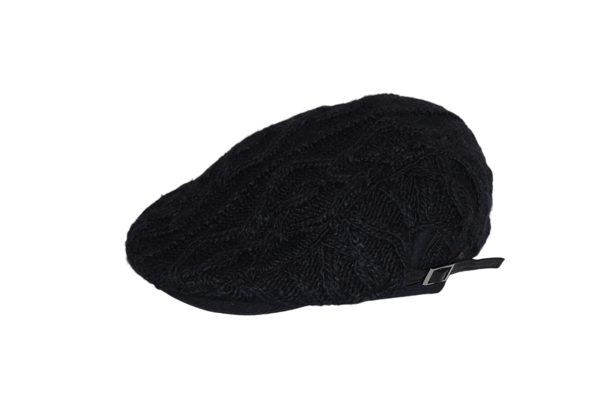Danier Danier Black Noir Wool Blend Chunky Crochet Knit Flat Cap Size ONE SIZE - 1 Thumbnail