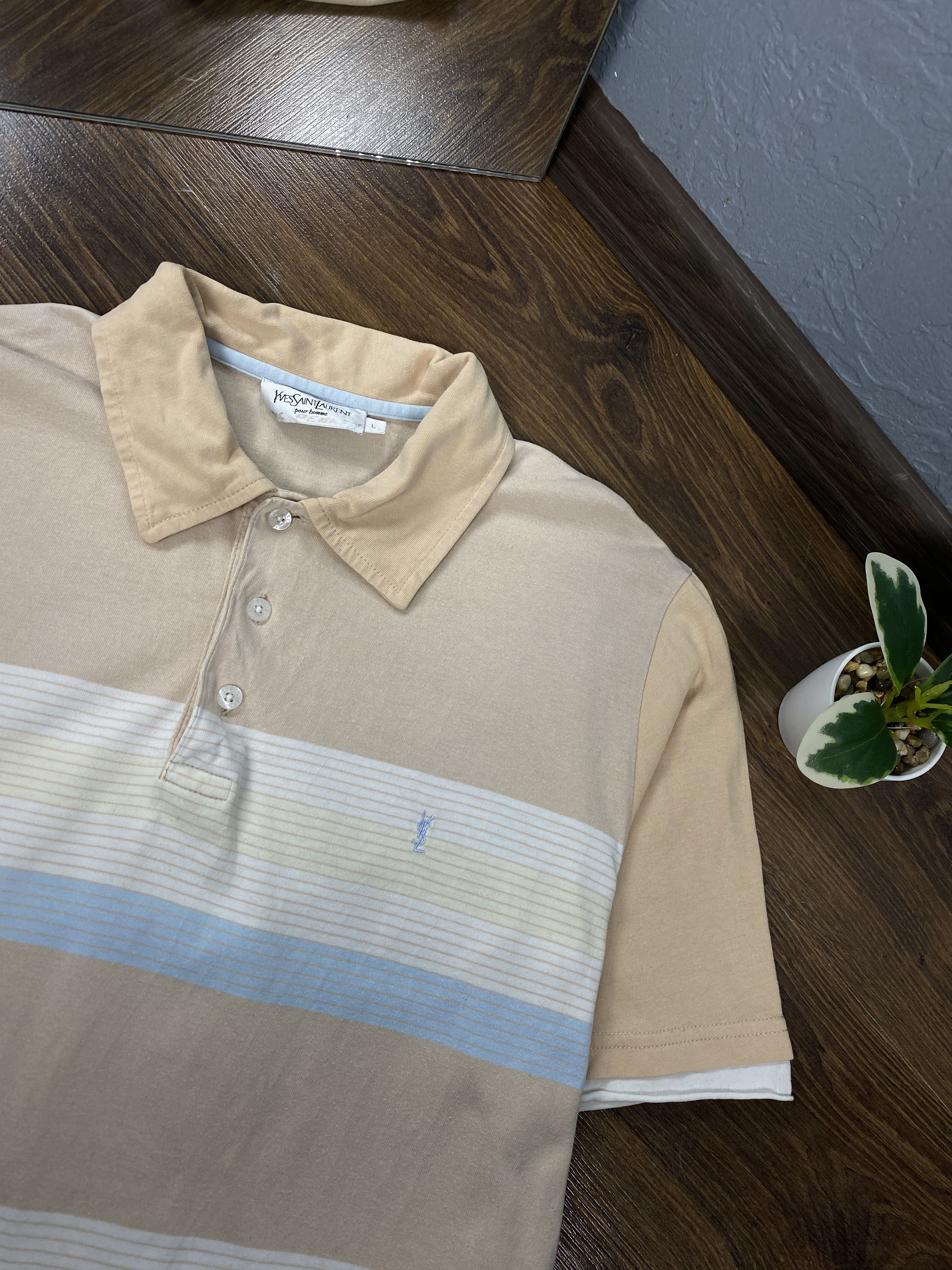 Yves Saint Laurent Yves Saint Laurent vintage polo shirt ysl Size US L / EU 52-54 / 3 - 3 Thumbnail