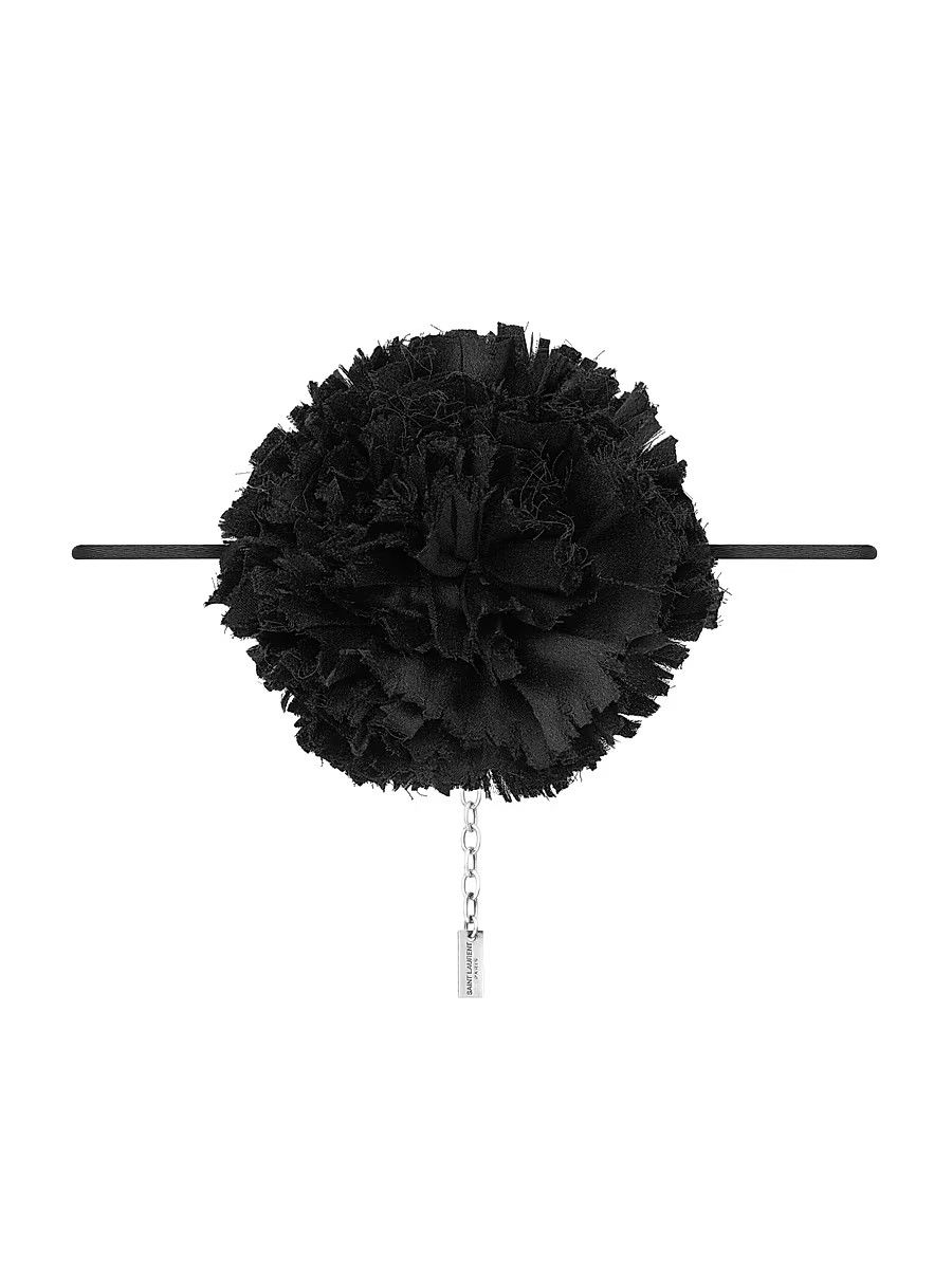 Saint Laurent Paris oc11z0126 778734 Size: OS / Flower Necklace in Silk Satin Size ONE SIZE - 1 Thumbnail