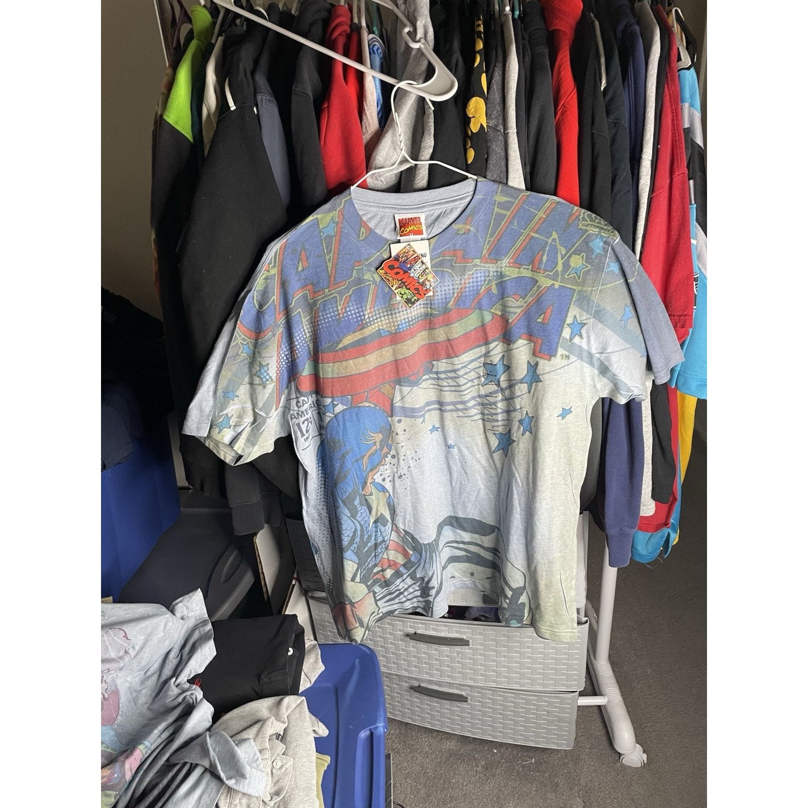 Marvel Comics Size XL-VTG Cap America Shirt Marvel AOP RARE 2009 NWT Size US XL / EU 56 / 4 - 2 Thumbnail