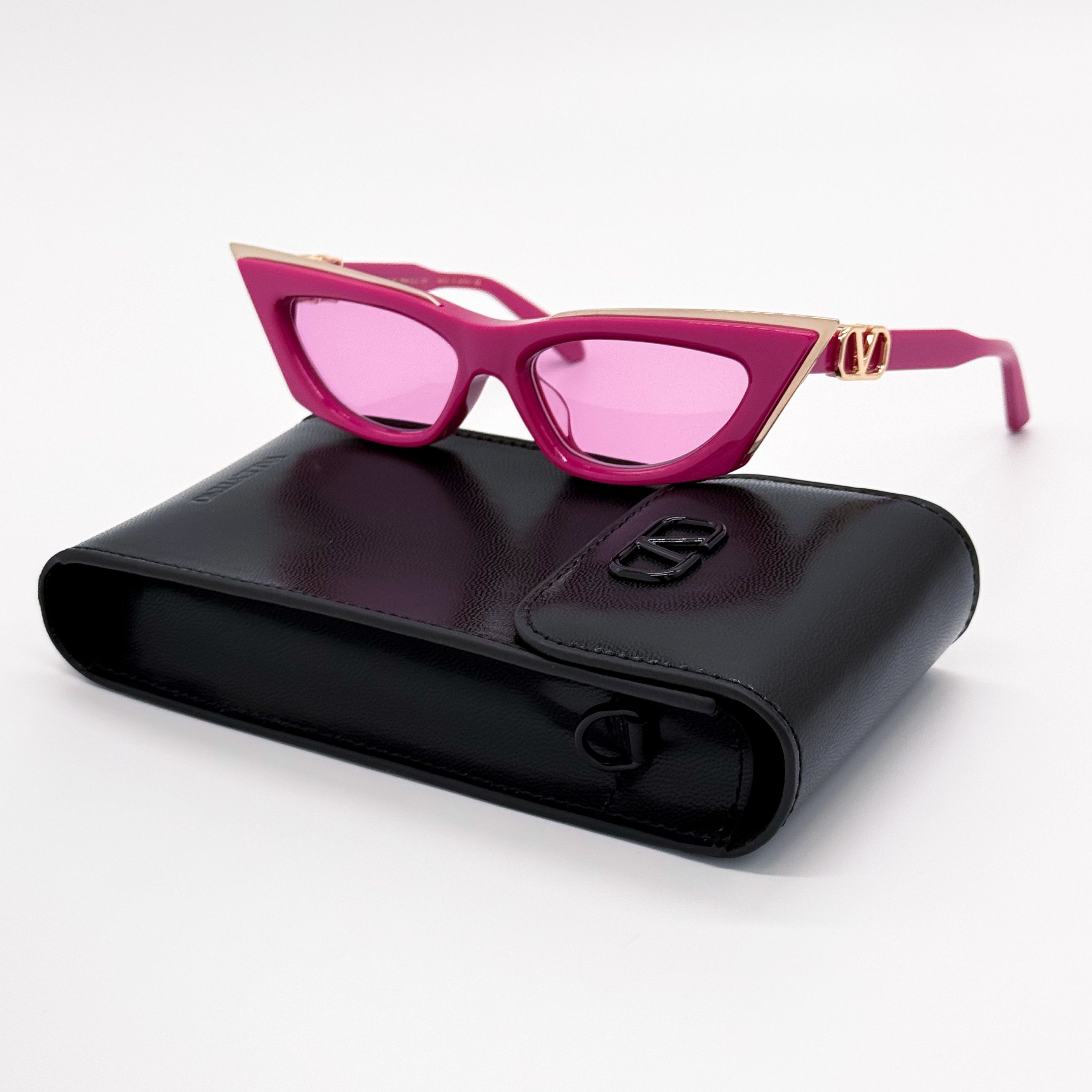 NEW VALENTINO V-GOLDCUT VLS-114D PINK WOMEN CAT EYE SUNGLASSES VALENTINO Valentino Garavani - V-Goldcut Cat Eye Sunglasses in Pink main image 4
