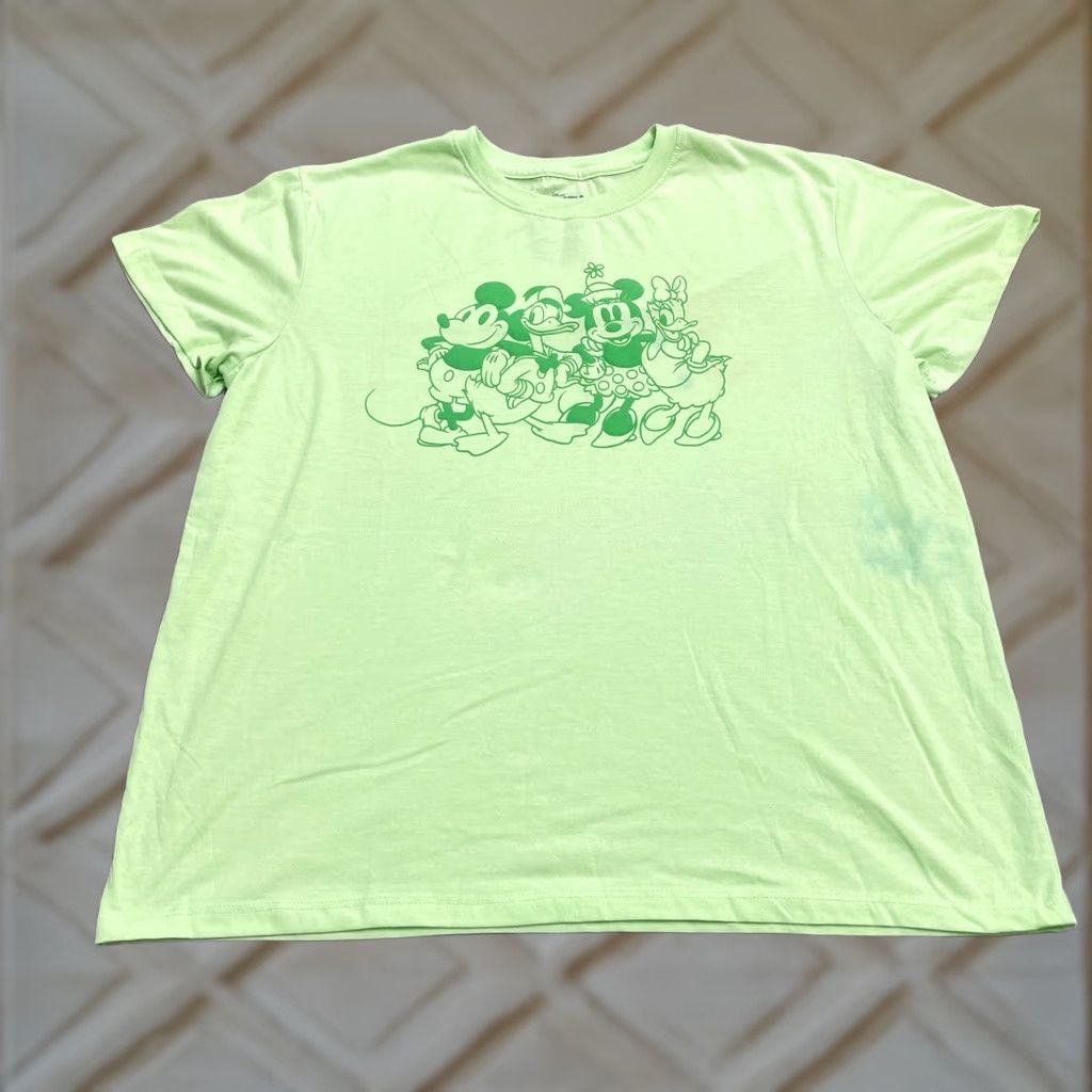 Disney Disney Mickey And Friends Graphic Shirt Womens 2XL Green Crew Neck Casual Tee Size XXL / US 16-18 / IT 52-54 - 1 Thumbnail