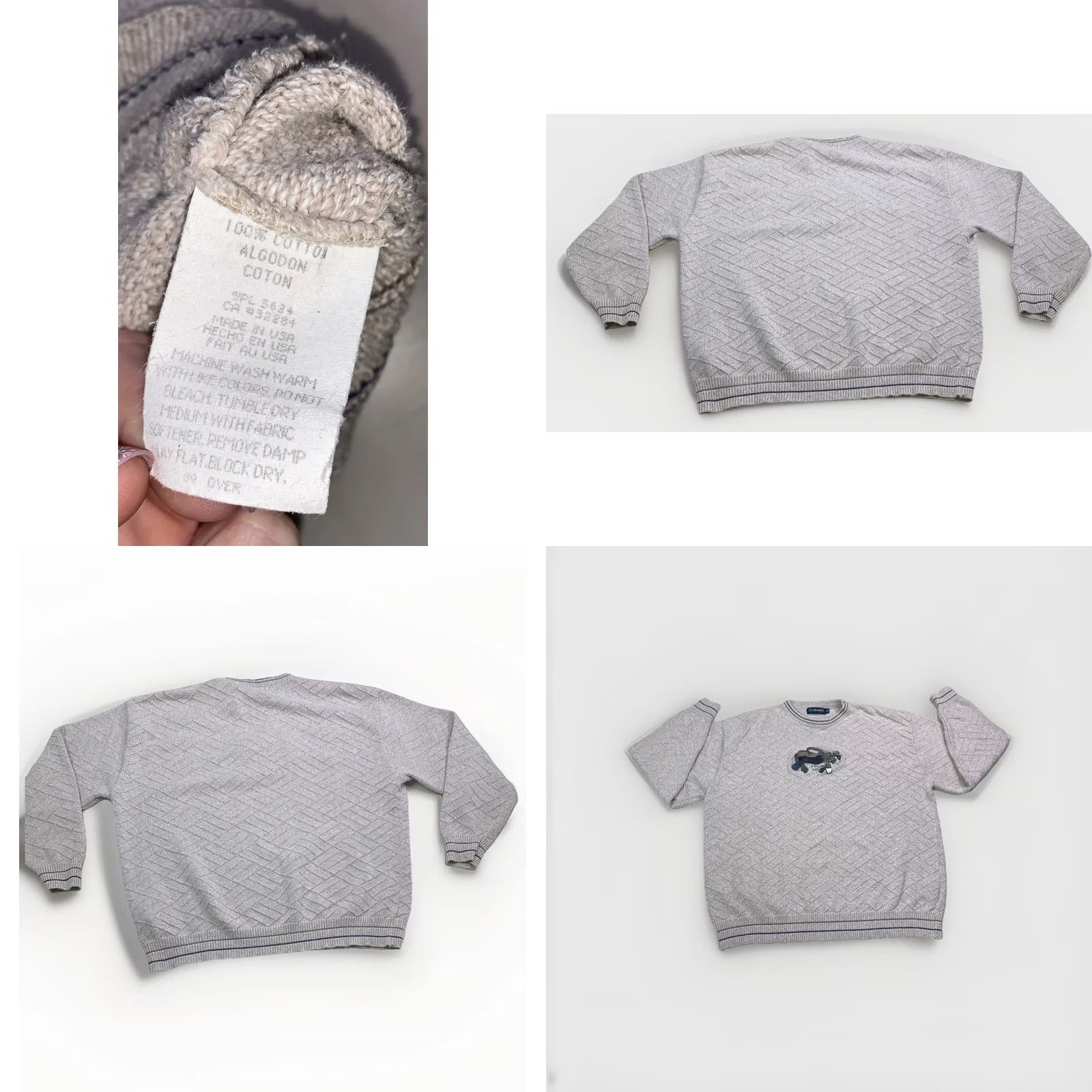 Vintage VINTAGE Carmel USA Embroidered Golf Textured Knit Sweater Men’s XL Crew Neck Pullover Heavyweight Beige 100% Cotton Herringbone Casual Men’s Size US XL / EU 56 / 4 - 8 Thumbnail