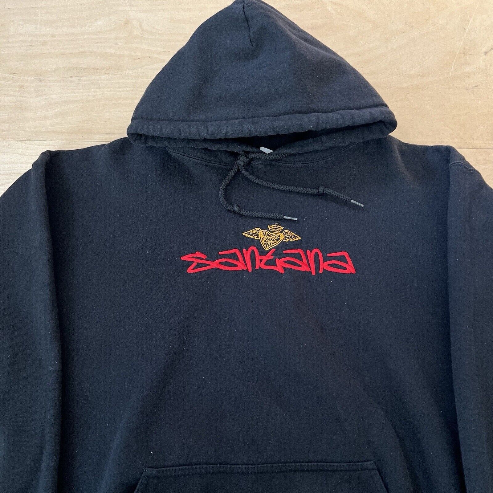 Band Tees × Vintage Vintage Carlos Santana Hoodie Large Black Hooded Pullover Size US L / EU 52-54 / 3 - 3 Thumbnail