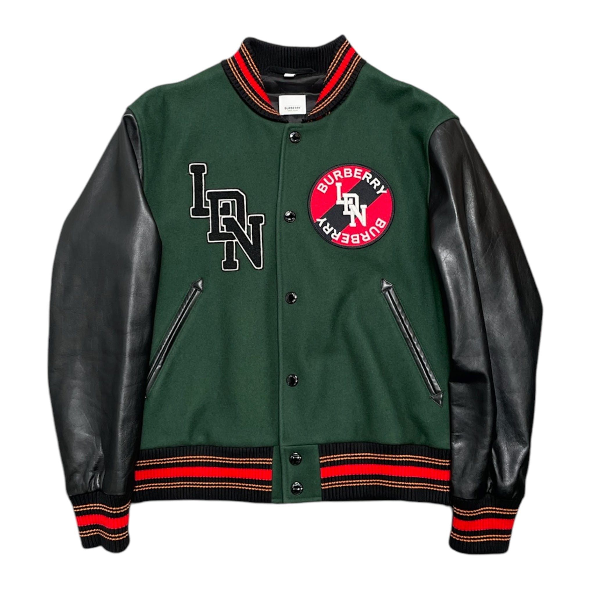 Burberry Graphic Logo Varsity Jacket Green Size US S / EU 44-46 / 1 - 1 Thumbnail