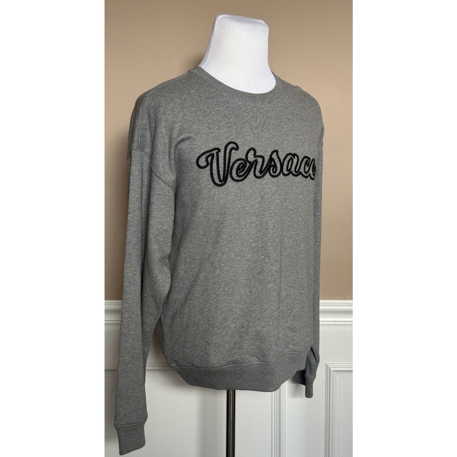 Versace Versace Embroidered Men's Sweatshirt Fleece Gray XS 1014426 Size US XS / EU 42 / 0 - 3 Thumbnail
