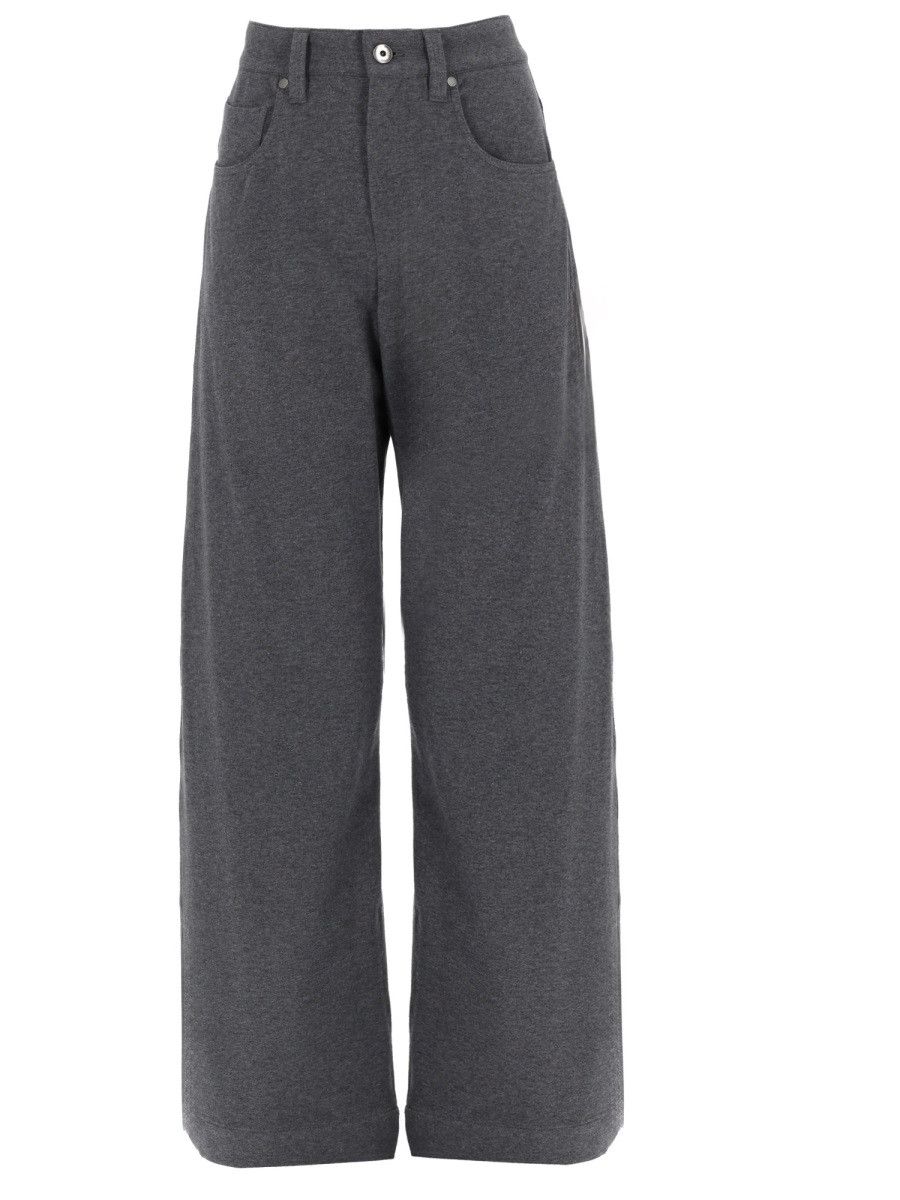 Brunello Cucinelli BRUNELLO CUCINELLI PANTALONE A VITA ALTA - GREY (IT 44) Size 30" / US 8 / IT 44 - 1 Thumbnail