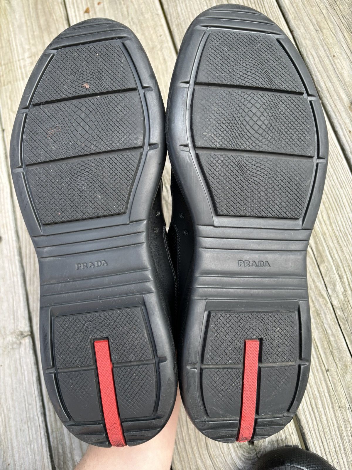 Prada Americas Cup Black Leather Size 12 Size US 12 / EU 45 - 6 Thumbnail