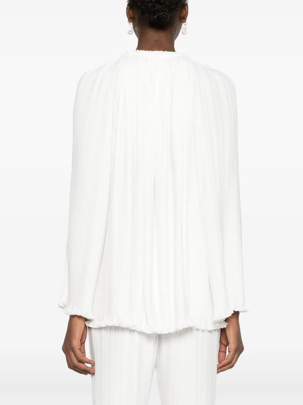 Lanvin o1y0326 Blouse in White Size M / US 6-8 / IT 42-44 - 4 Thumbnail
