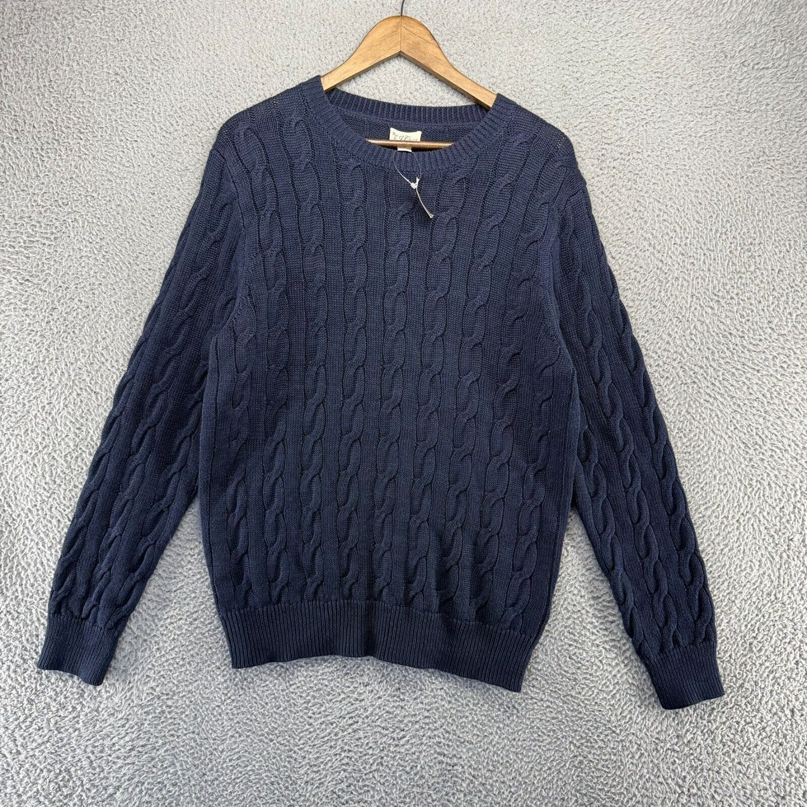 J.Crew J Crew Sweater Mens Large Blue Chunky Cable Knit Linen NEW Size US L / EU 52-54 / 3 - 1 Thumbnail