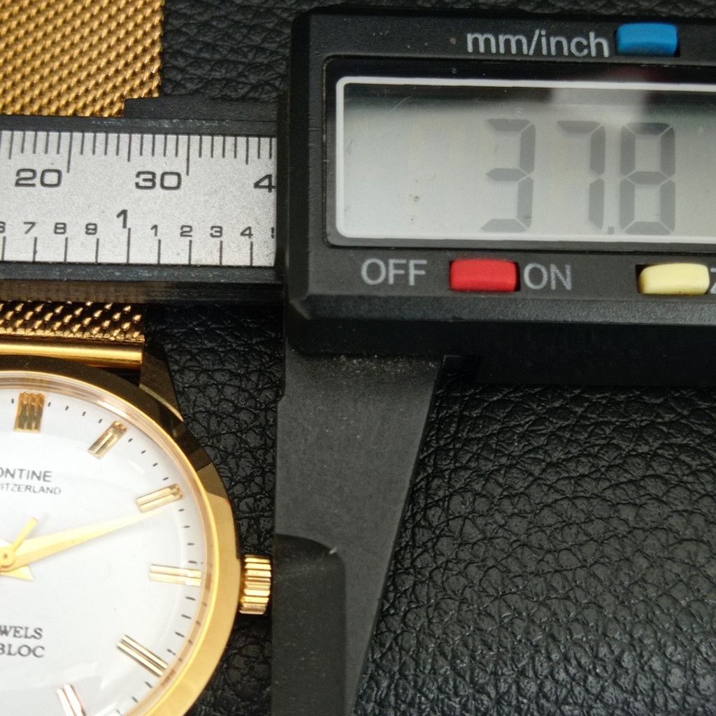 Other VINTAGE MONTINE HAND-WINDING SWISS MENS WHITE WATCH a444161 Size 38 - 7 Thumbnail