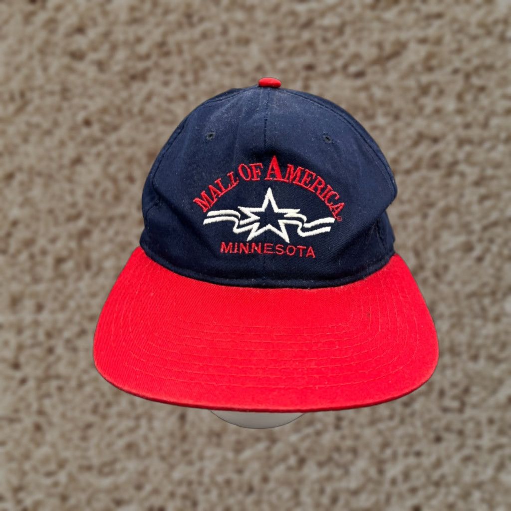 Vintage **Minnesota Blue Red Cotton Poly Snapback Hat** User: **Blue Minnesota Cotton Poly Snapback Hat** Size ONE SIZE - 1 Thumbnail