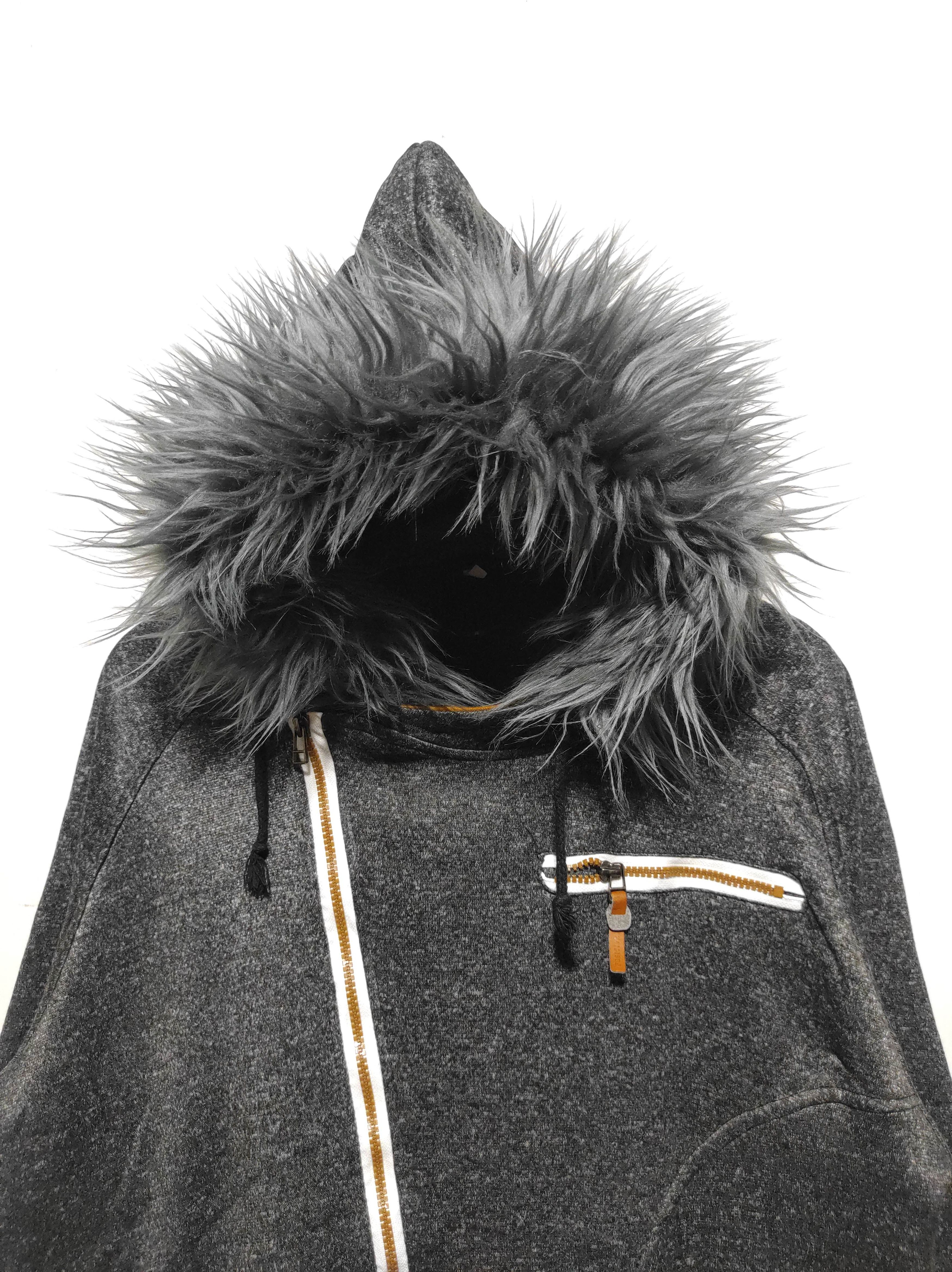Hysteric Glamour Gray Asymetrical Zipper Fur Hoodie LGB IfSixWasNine style Size US M / EU 48-50 / 2 - 3 Thumbnail