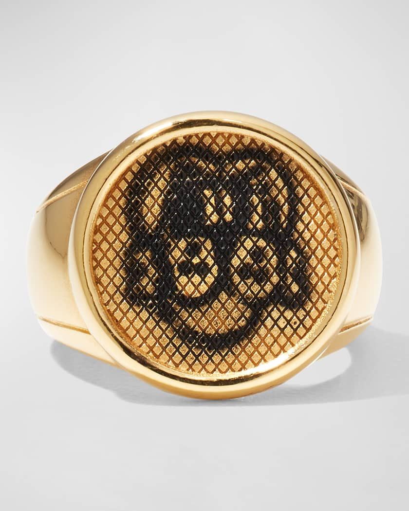 image of Chito Finesse Pup Signet Ring (8.5) in Gold, Men's