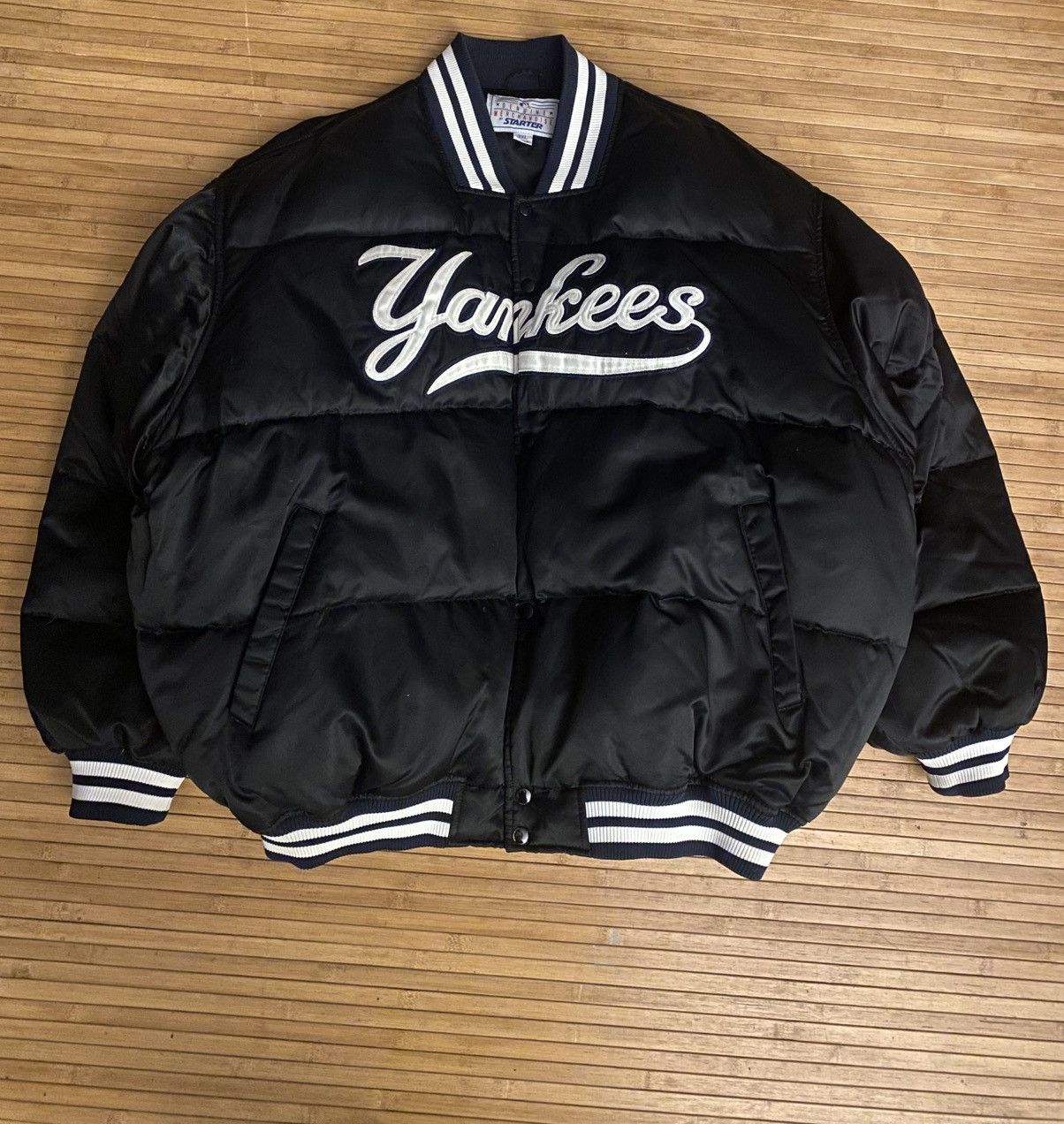 Starter Yankees Satin Bomber Jacket Vintage Starter Men's Size 3XL Size US XXL / EU 58 / 5 - 2 Thumbnail