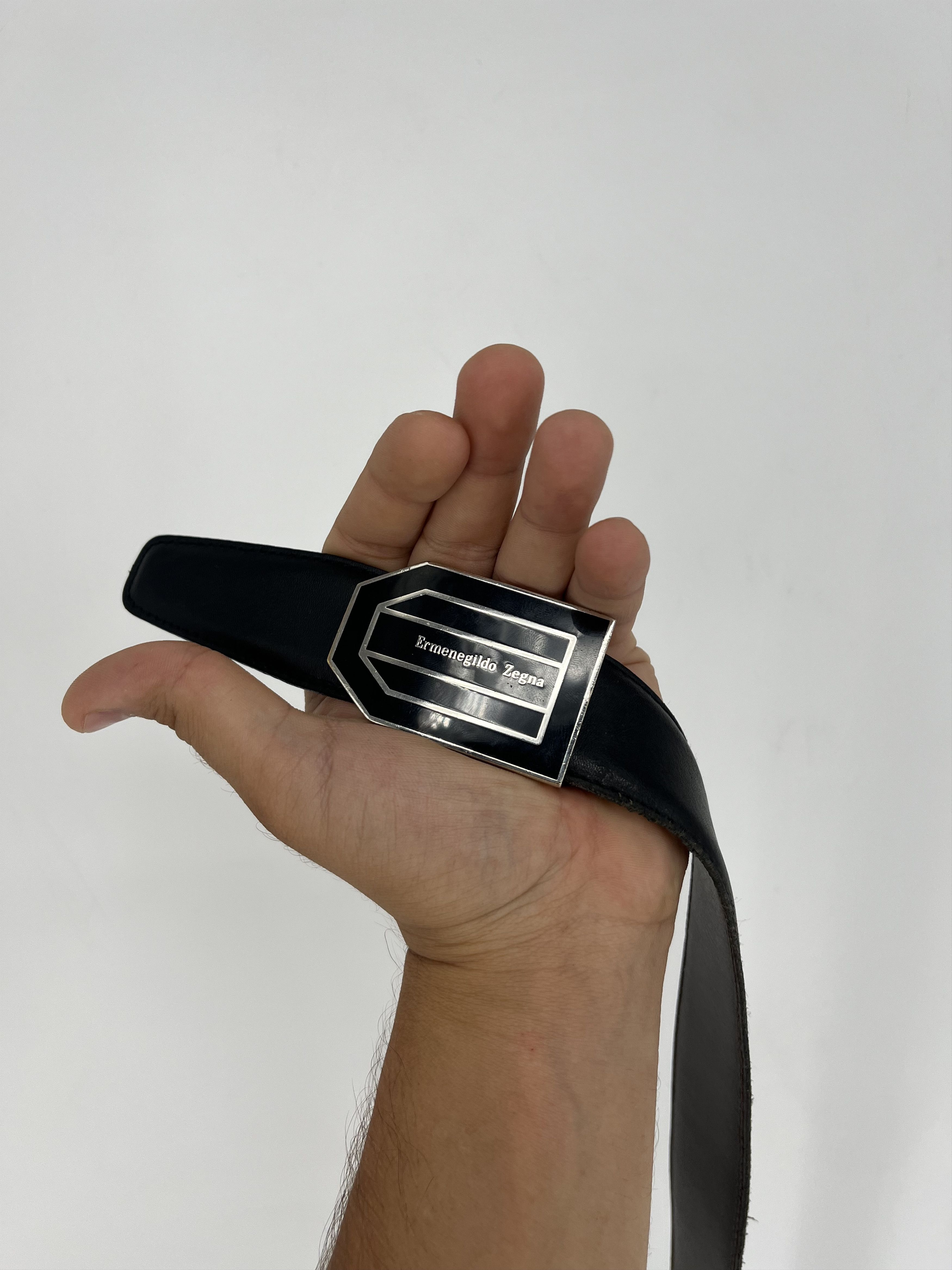 Designer × Ermenegildo Zegna Ermenegildo Zegna reversible Black / Brown Leather belt Size ONE SIZE - 2 Thumbnail