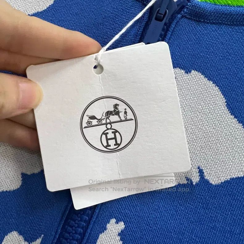 Hermes Hermes Blue pattern full-print jacket Size XS / US 0-2 / IT 36-38 - 4 Thumbnail