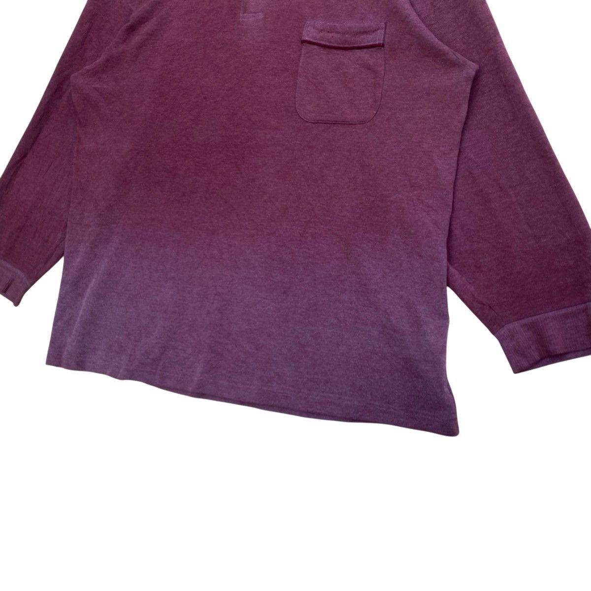 Celine × Designer × Vintage Vtg 90s CELINE Homme Two-Tone Half Button Longsleeve Shirt Size L / US 10 / IT 46 - 4 Thumbnail