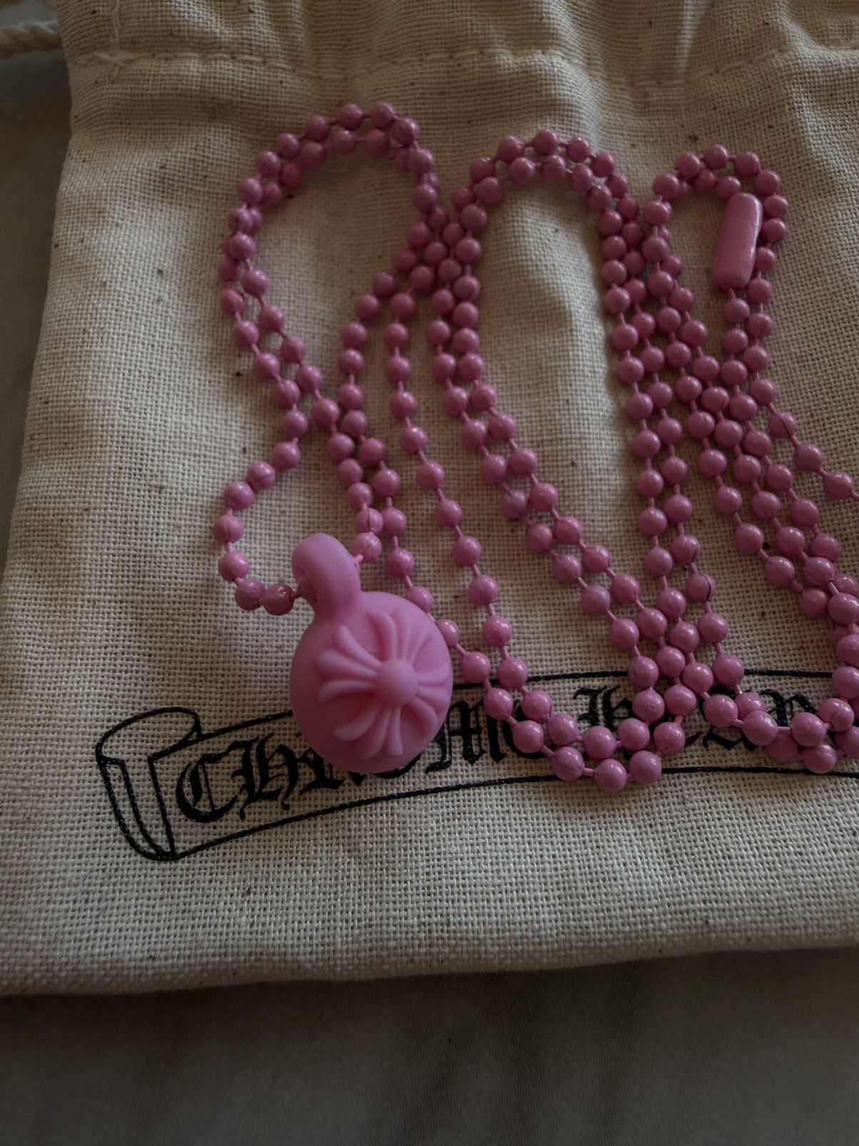 Chrome Hearts Chrome Hearts SiliChrome Cross Ball Necklace Pink Size ONE SIZE - 2 Thumbnail