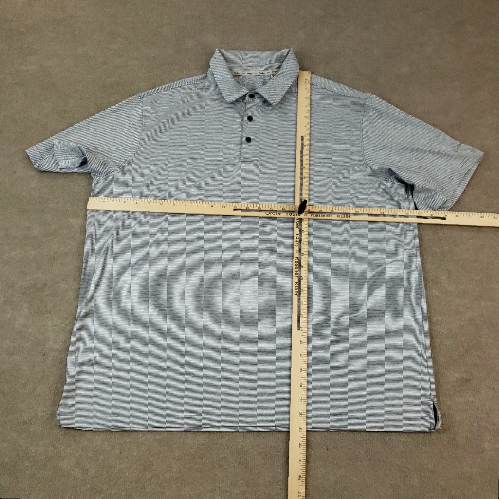 Vintage Walter Hagen Polo Shirt Mens 2XL Blue Striped Golf Short Sleeve Polo Shirt, Walter Hagen, Polo, 2XL, Blue, Striped, Golf Size US XXL / EU 58 / 5 - 2 Thumbnail