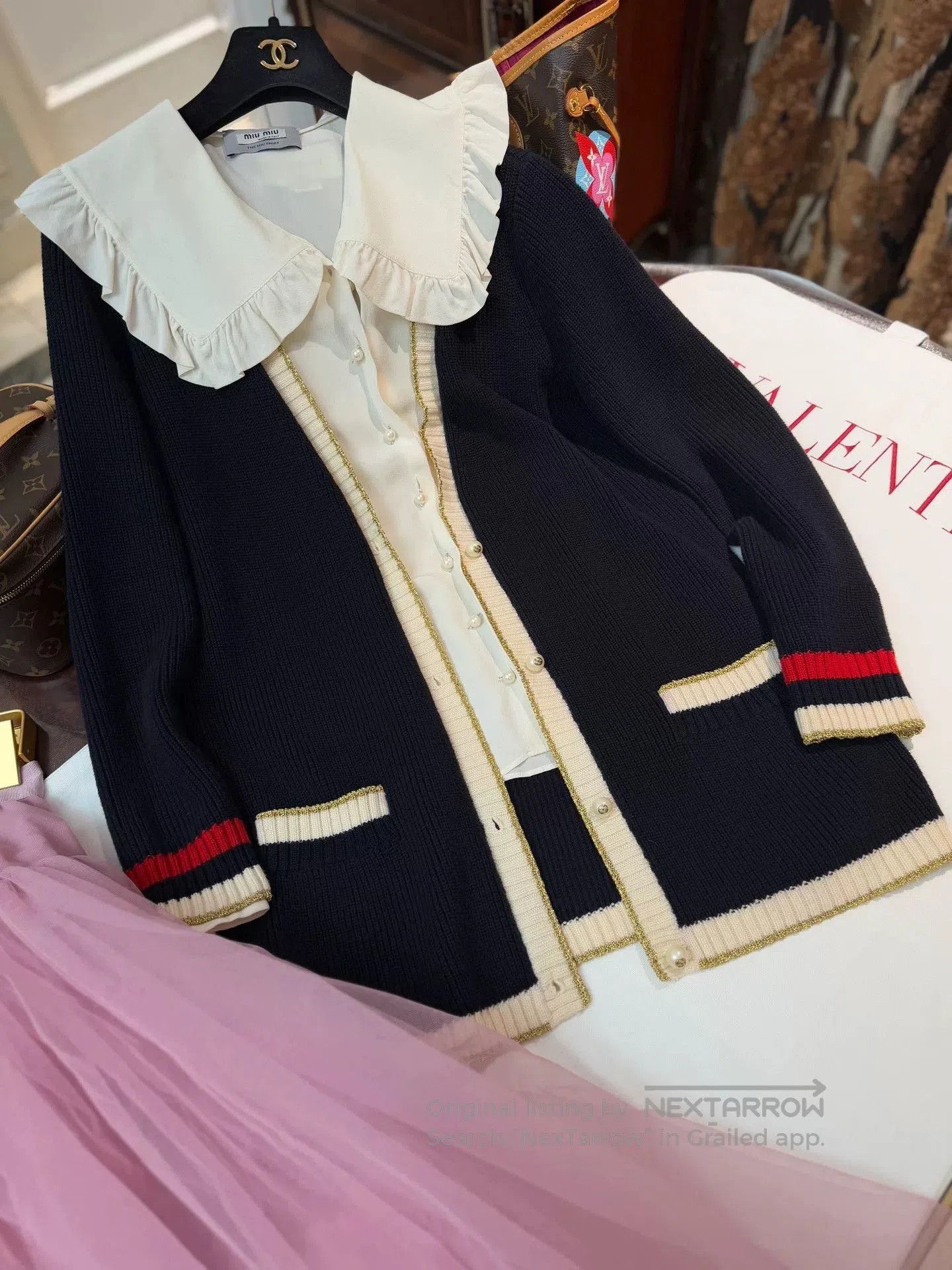 Gucci Gucci Pearl Button Knitted Cardigan. Size S / US 4 / IT 40 - 4 Thumbnail