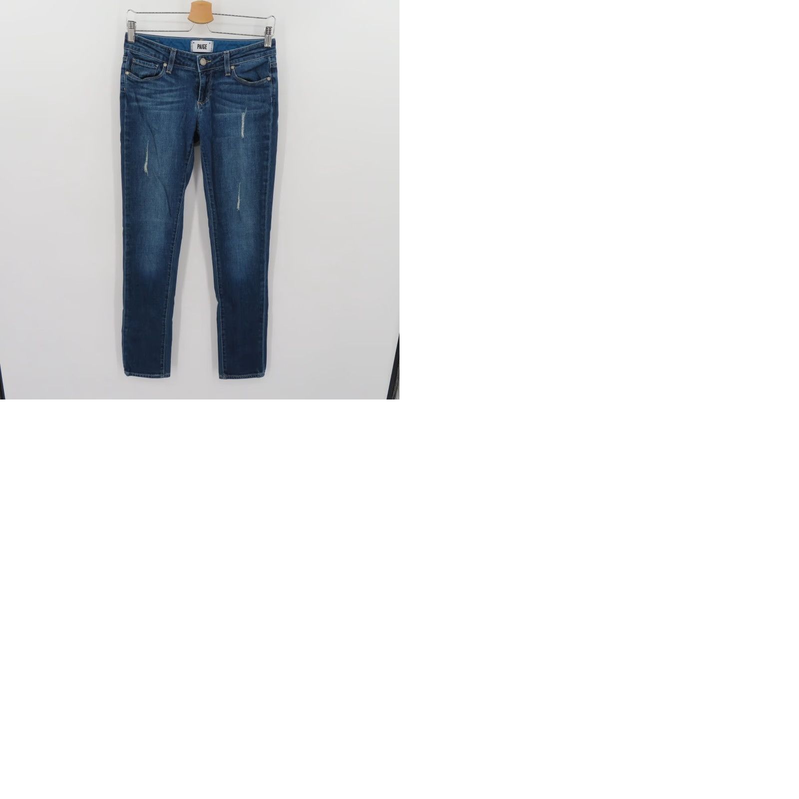 Paige Paige Womens Jeans 24 Jimmy Jimmy Skinny Distressed Medium Blue Denim Pants Size 42" / US 20 - 9 Thumbnail