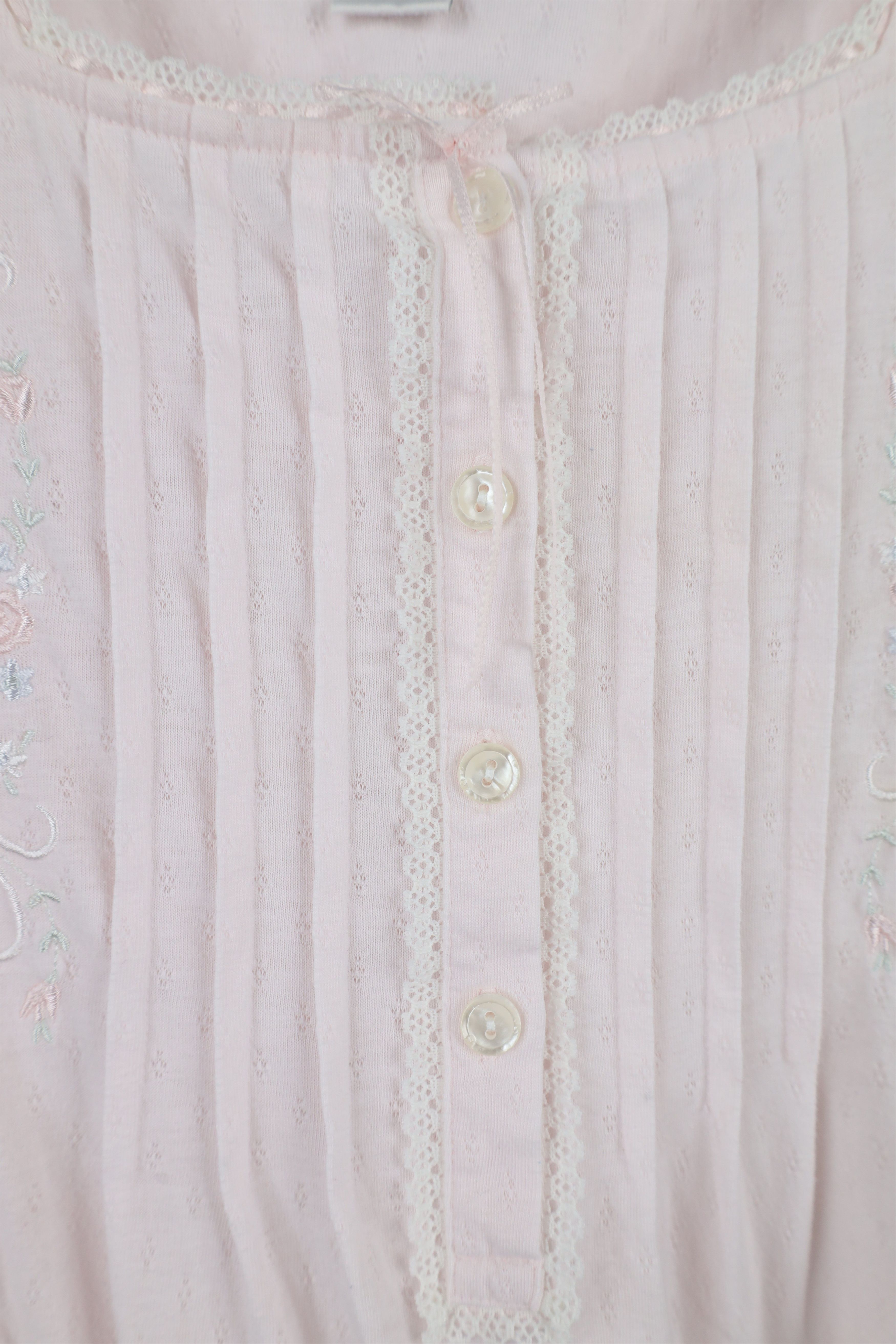 Vintage Vintage 90s Miss Elaine Lace Knit Ruffled Night Gown Sleep Size M / US 6-8 / IT 42-44 - 5 Thumbnail