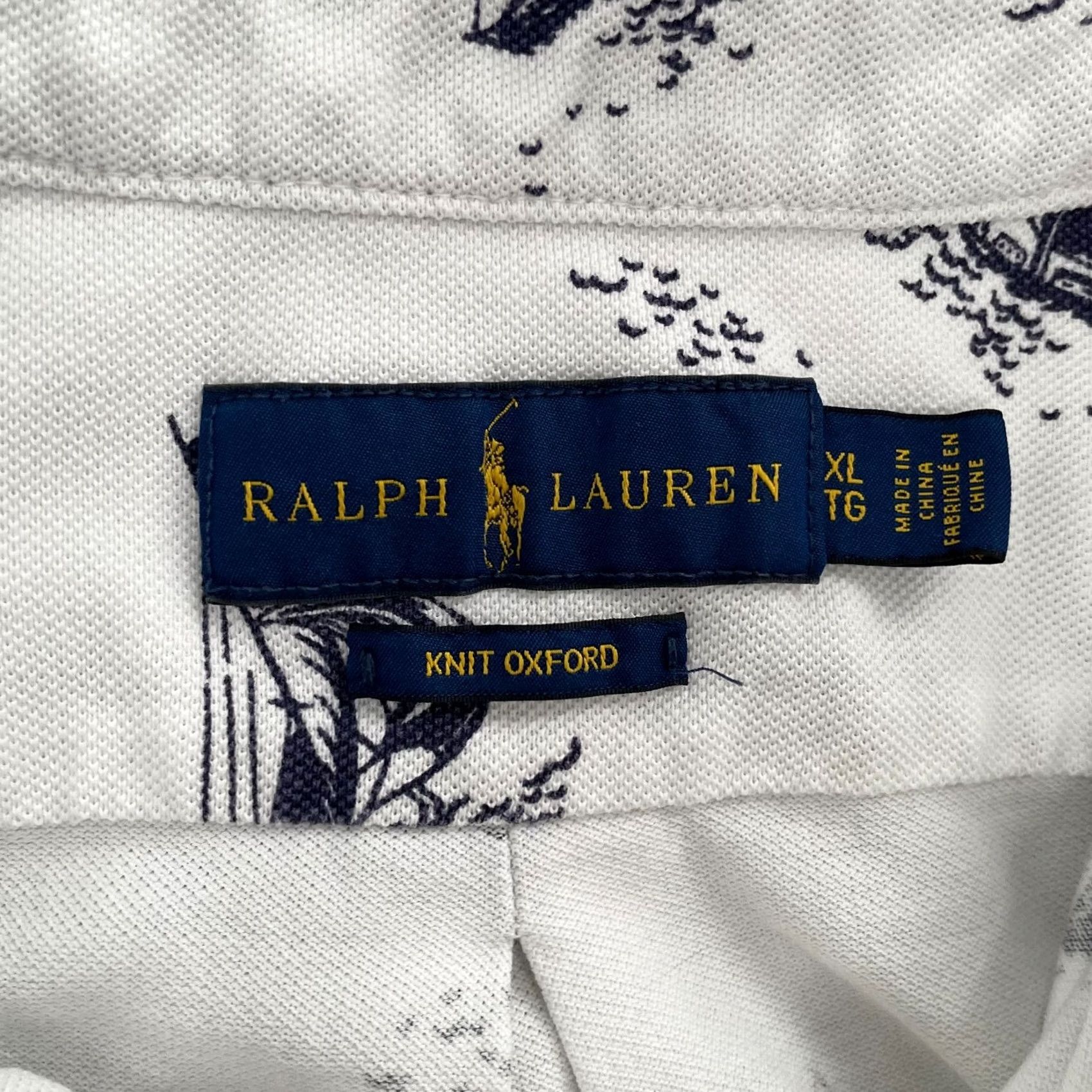 Polo Ralph Lauren VINTAGE Polo Ralph Lauren Shirt Adult XL White Polo Sailboat Graphic Print Knit Oxford Size US XL / EU 56 / 4 - 5 Thumbnail