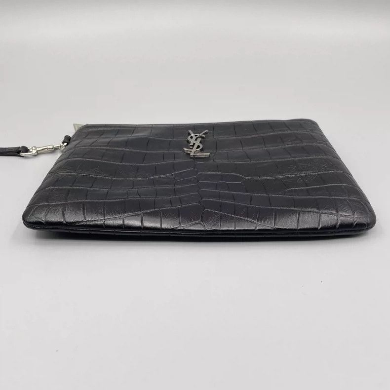 Yves Saint Laurent YSL Crocodile Print Clutch Bag-2506 Size ONE SIZE - 3 Thumbnail