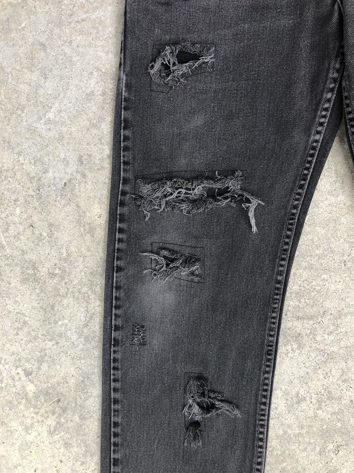 If Six Was Nine Vintage Levis 505 Patchwork Distressed Jeans Size US 33 - 6 Thumbnail