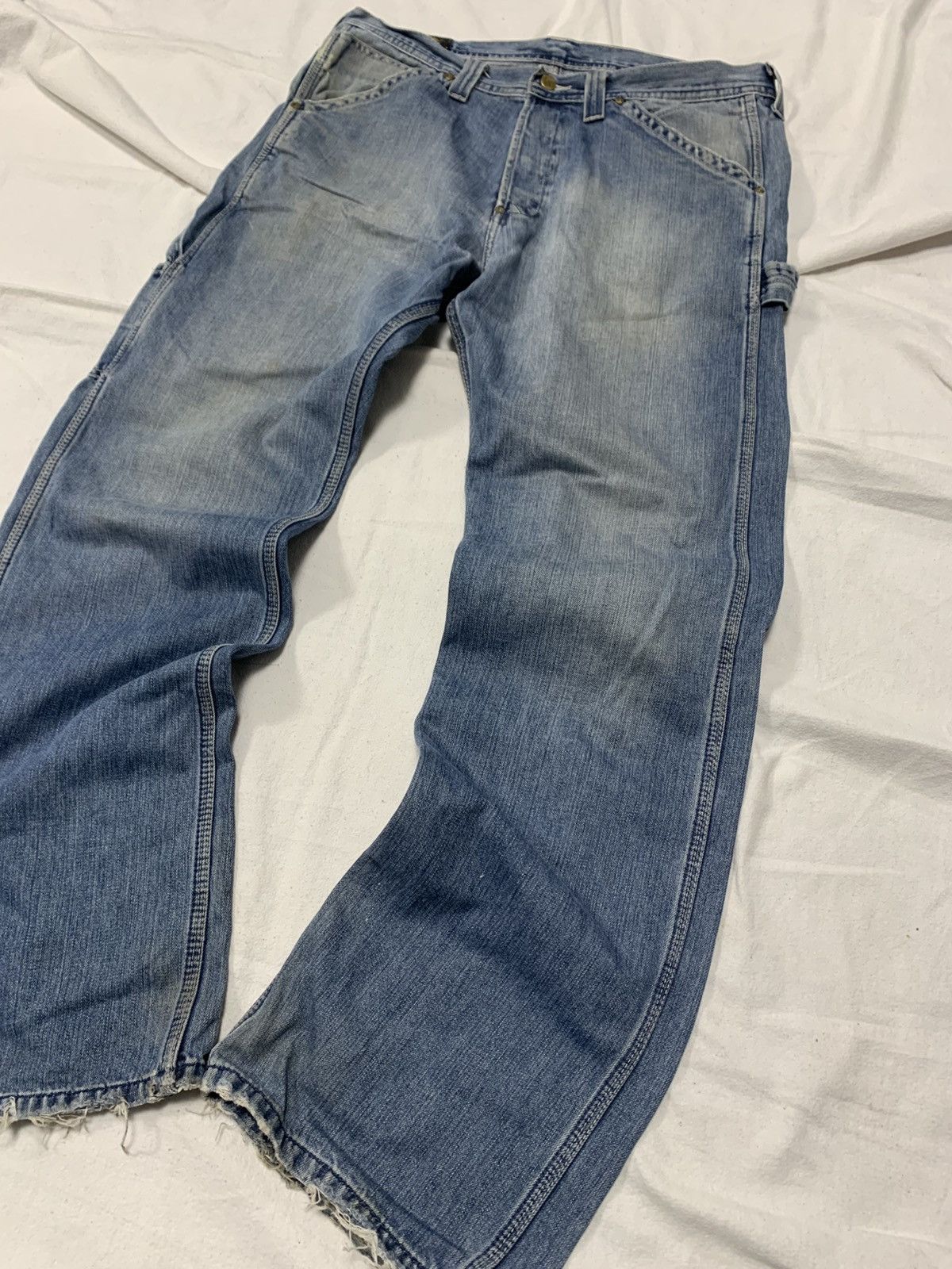 Japanese Brand × Lee BAGGY 90S DISTRESSED LEE DENIM PANTS JAPANESE CARHARTT STYLE Size US 36 / EU 52 - 2 Thumbnail