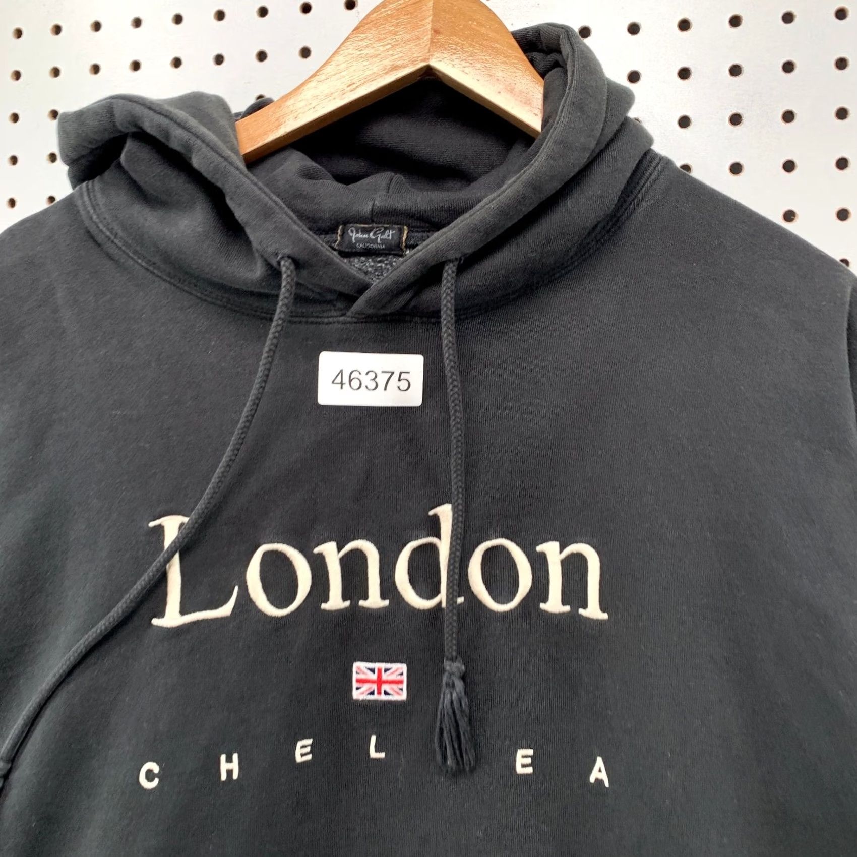 Vintage John Galt London Chelsea Hoodie Sweatshirt Womens Oversized Faded Black Pullover Size ONE SIZE - 4 Thumbnail
