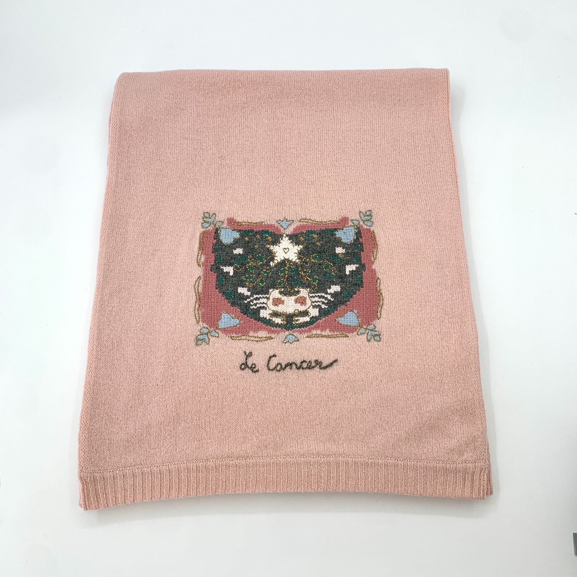 Dior Cancer zodiac pattern embroidered cashmere scarf