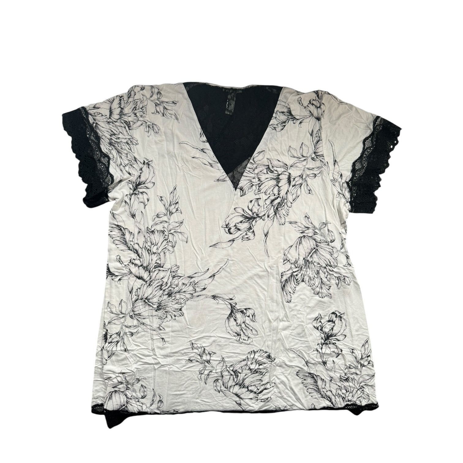 Other Soma White T Shirt with Irises and Floral Lace Accents Large Size L / US 10 / IT 46 - 5 Thumbnail
