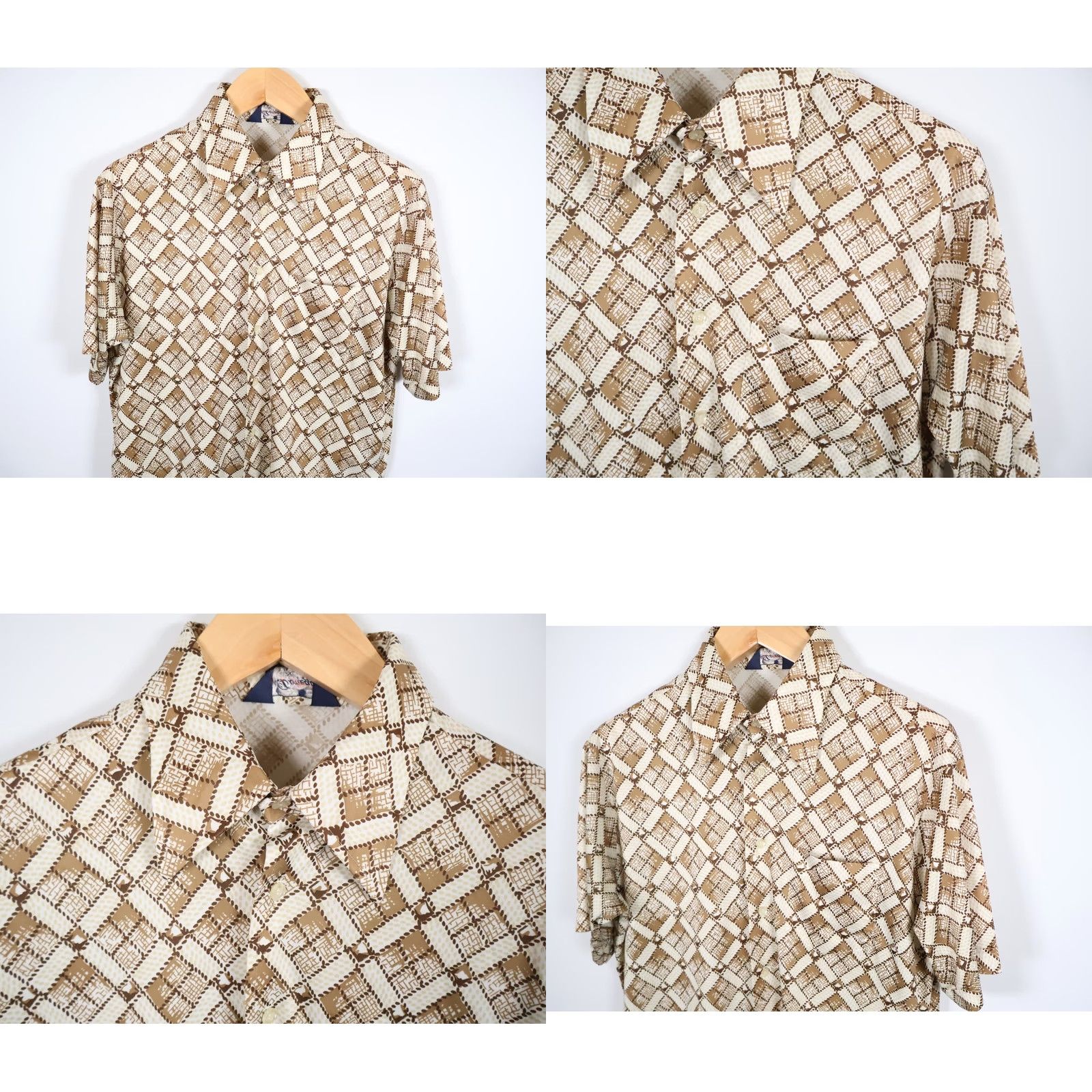 Etro VINTAGE Donegal Shirt Mens XL Button-Up Geometric 70s Brown Size US L / EU 52-54 / 3 - 8 Thumbnail