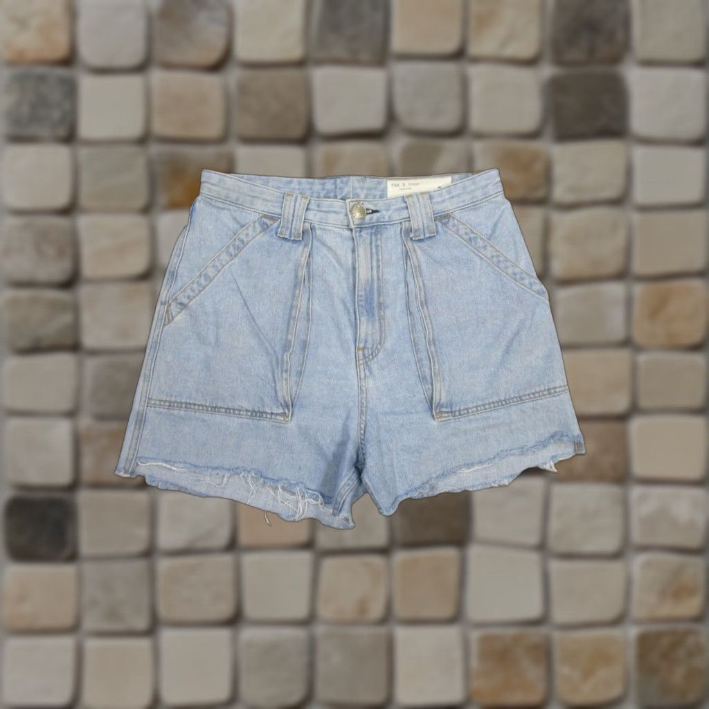 Rag & Bone Rag & Bone Shorts Womens 29 Light Wash Denim High Rise Cut Offs 3.5""} Size 29" - 1 Thumbnail