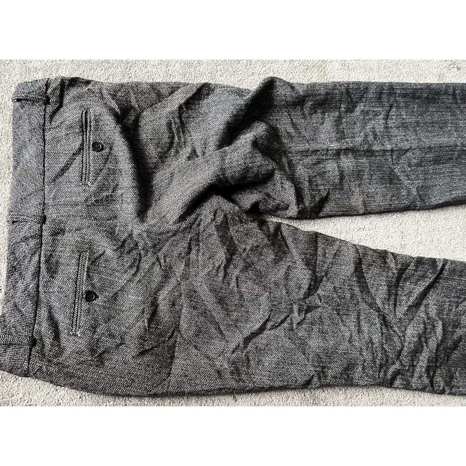 Express Express Editor Dress Pants Womens Size 8 Flared Tweed Black White Lined Pockets Slim Front Flat Front Business Casual Travel Vintage No Size 30" / US 8 / IT 44 - 4 Thumbnail