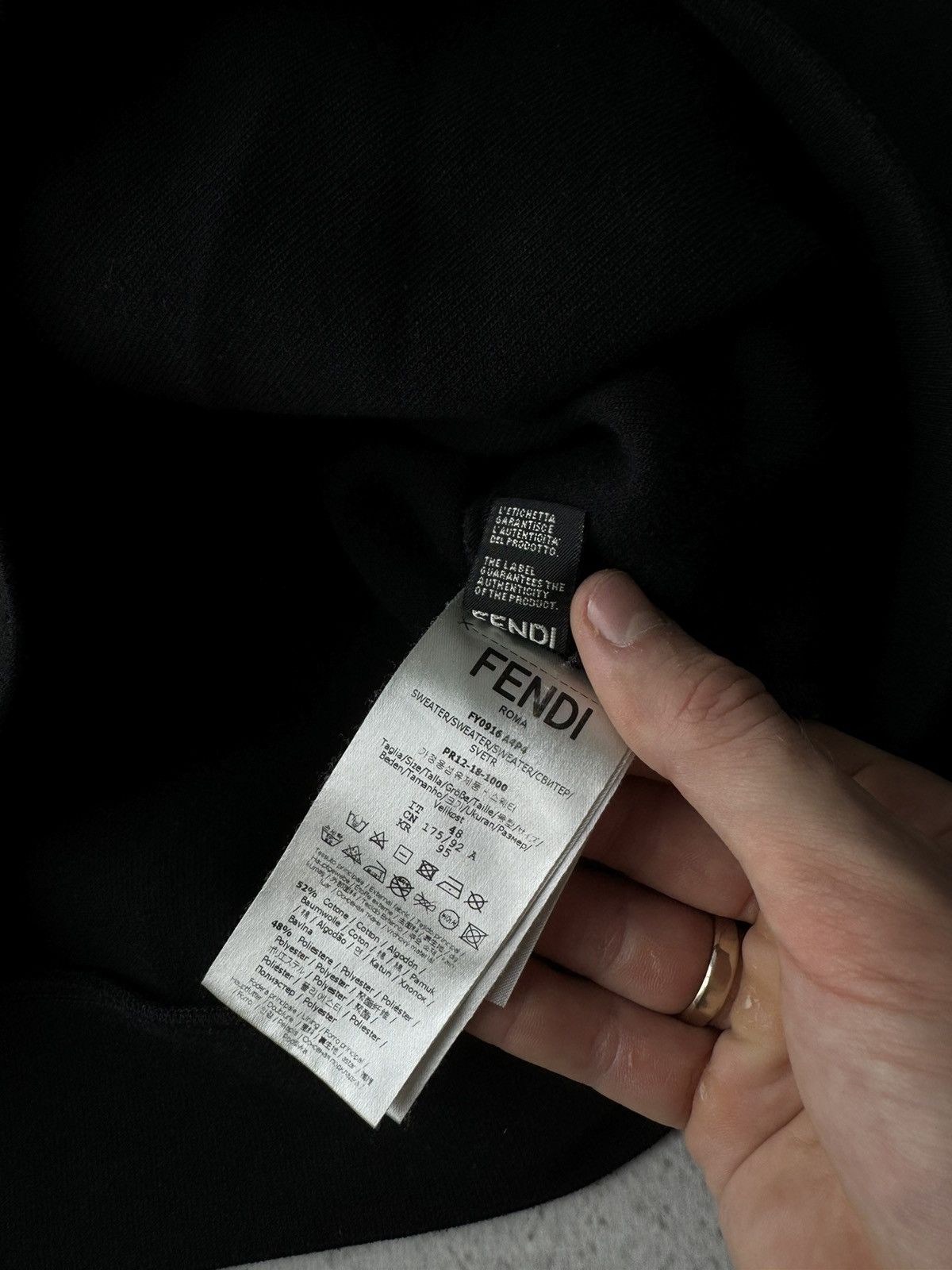 Fendi Fendi Roma Big Logo Black Hoodie Size US M / EU 48-50 / 2 - 14 Thumbnail