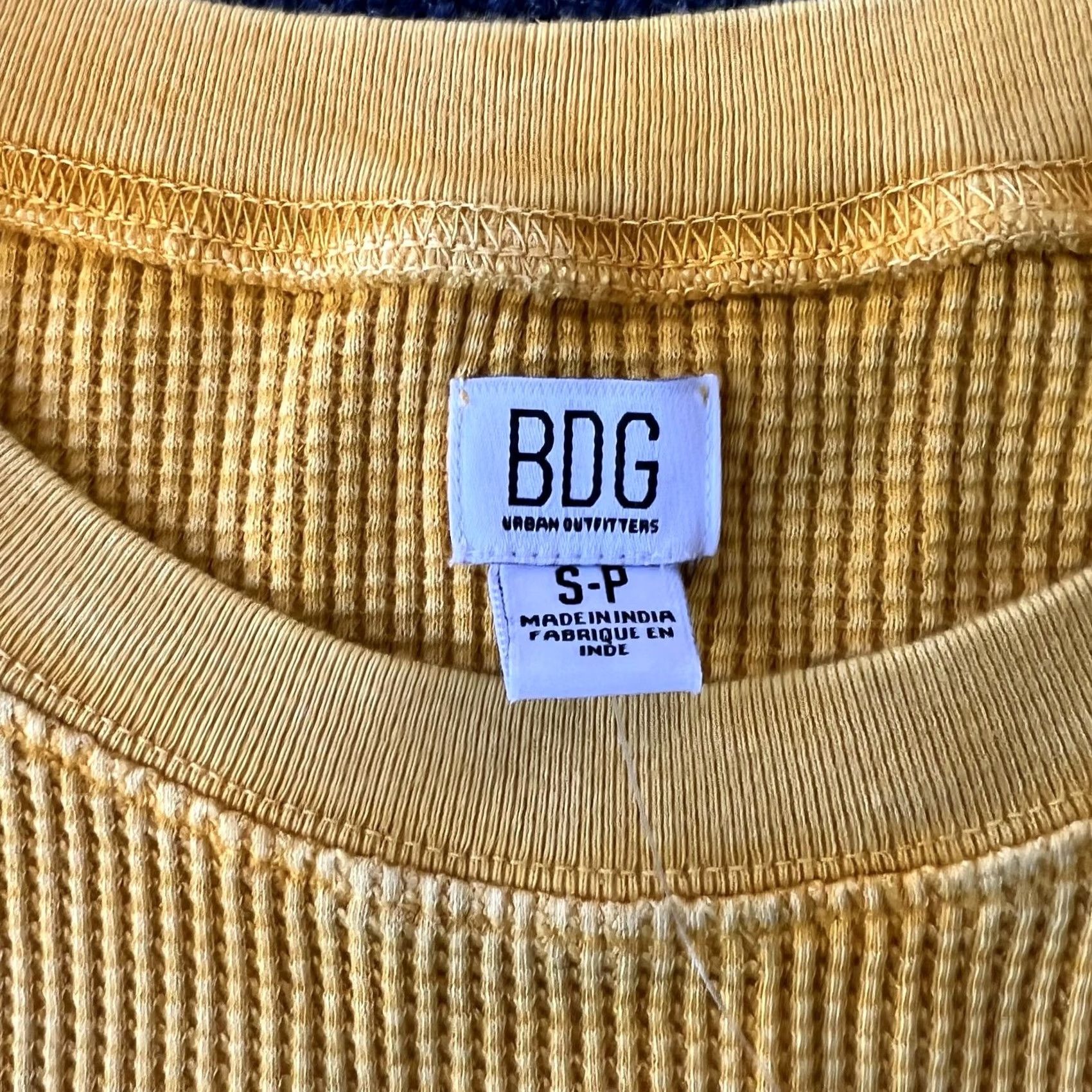 Bdg BDG Urban Outfitters Tank Top Womens S Yellow Waffle Ribbed Crew Neck Sleeveless Cotton Spandex Size S / US 4 / IT 40 - 2 Thumbnail